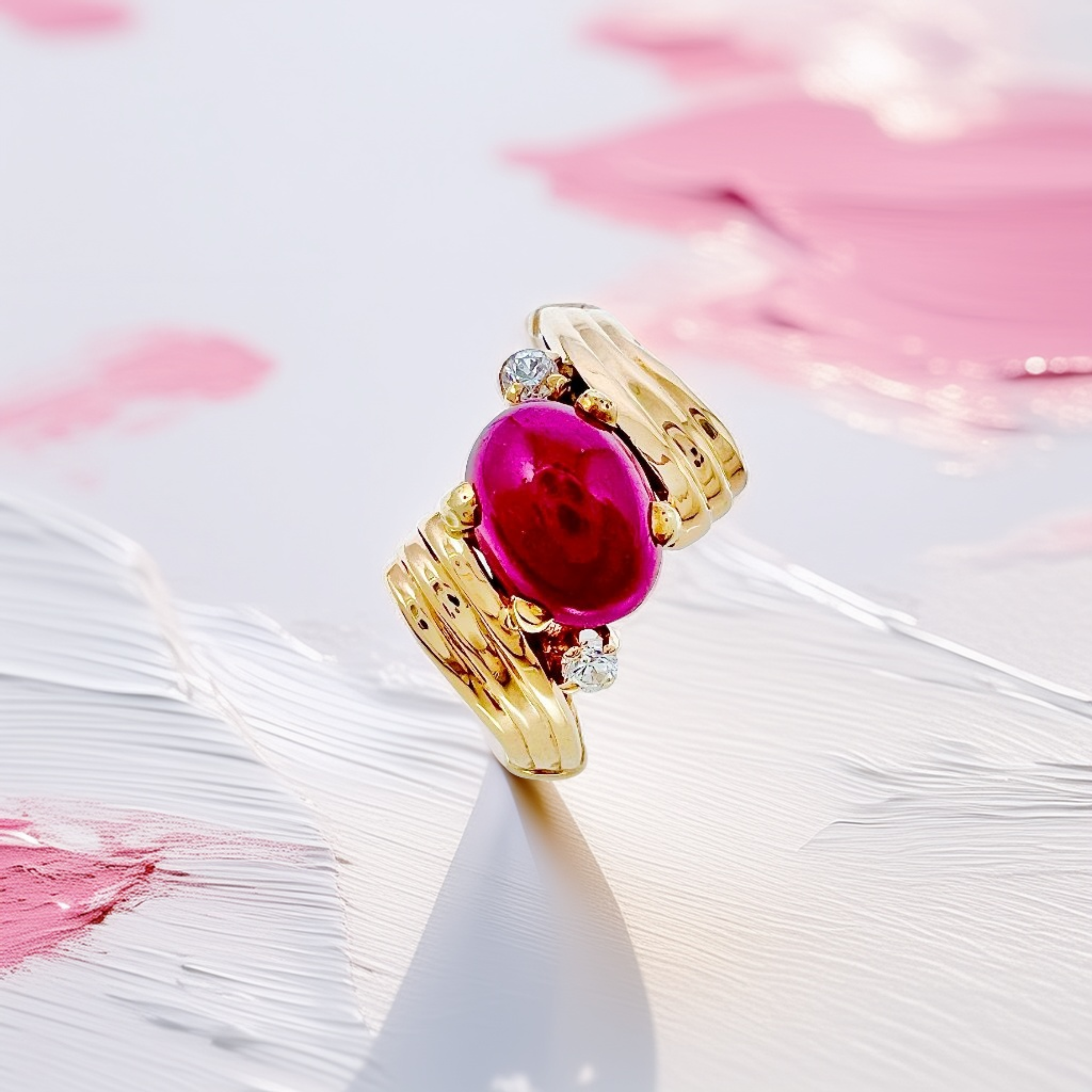Cabochon Ruby Gold Ring