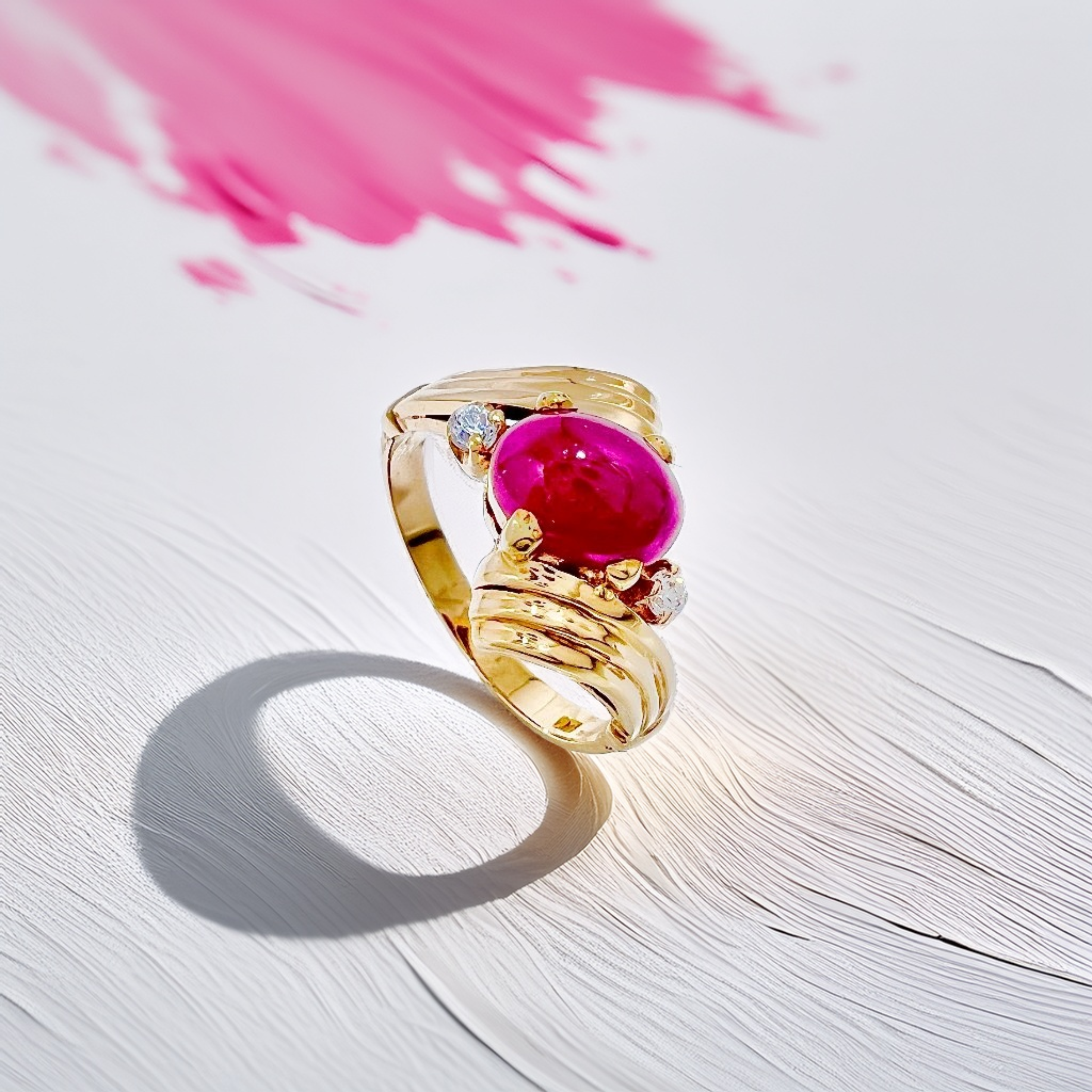 Cabochon Ruby Gold Ring