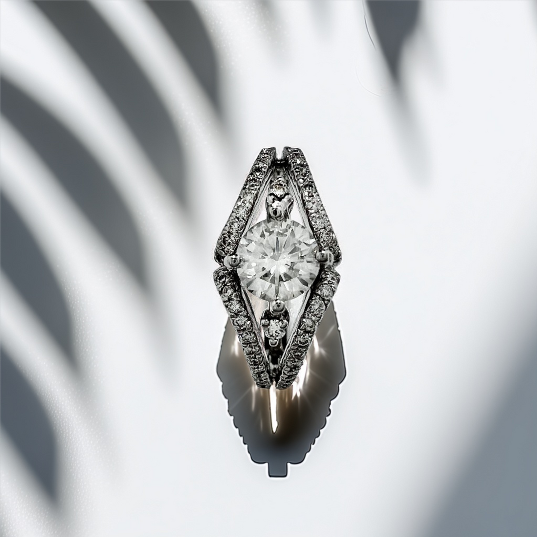 ¾ Round Diamond Engagement Ring Split Shank