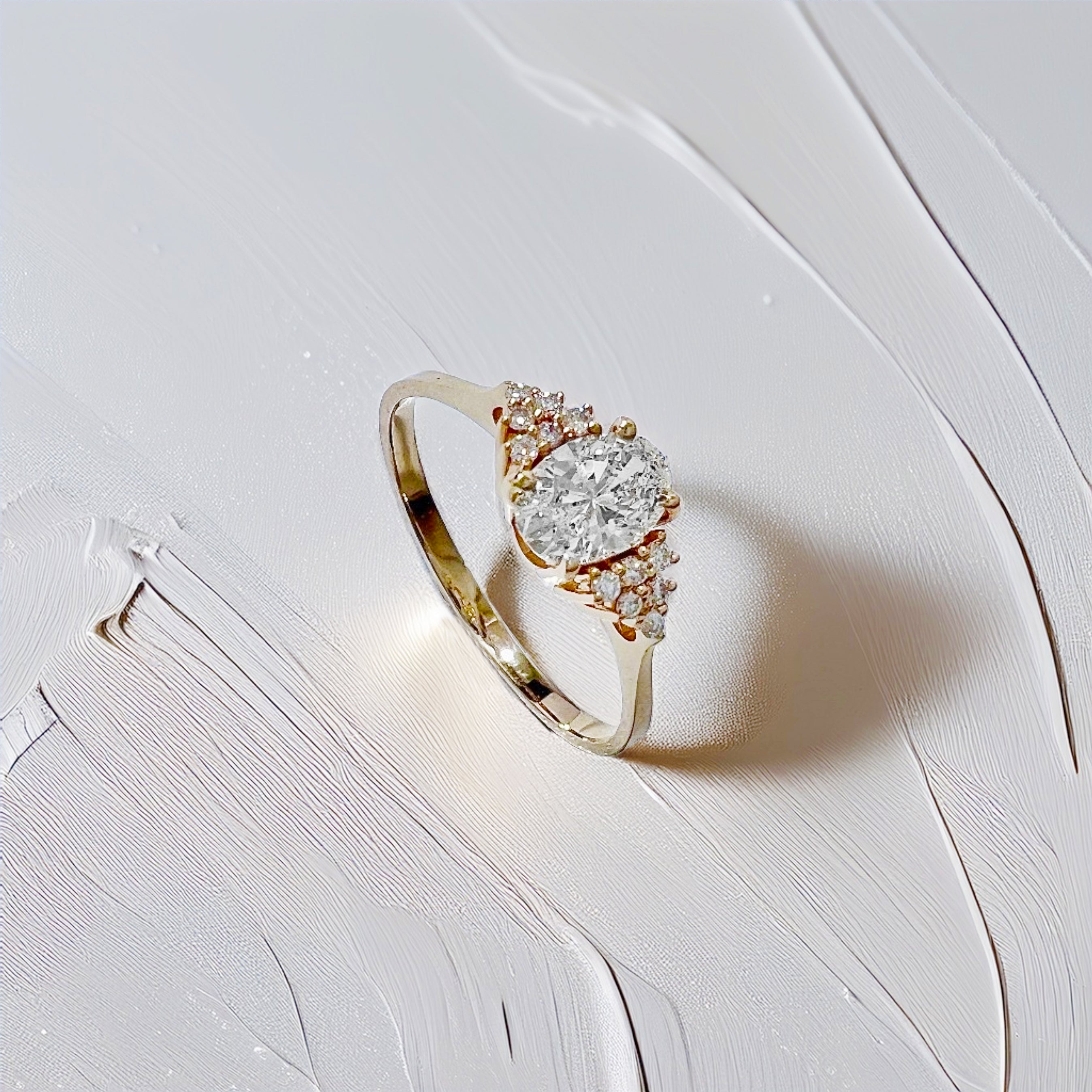 Oval Diamond Engagement Ring 0.56tcw