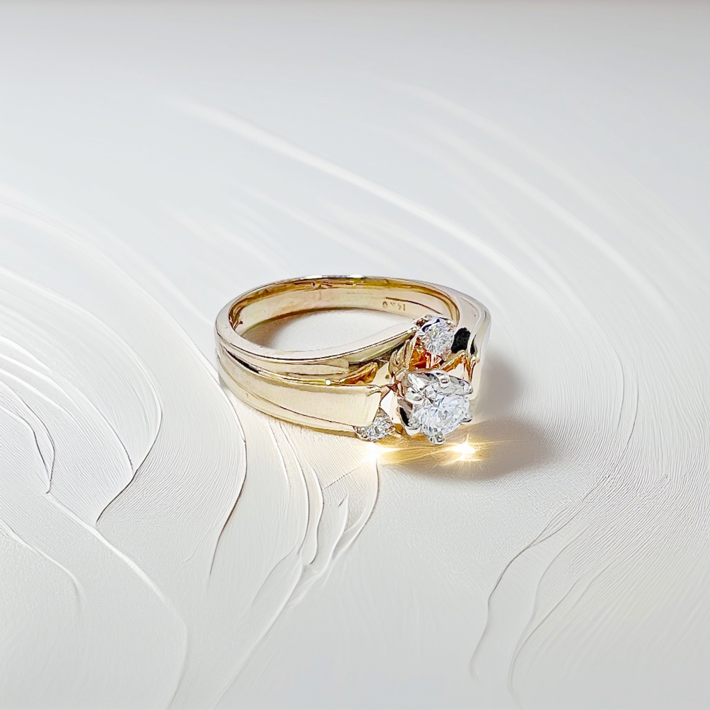 Unique 3-Stone Engagement Ring 0.25tcw