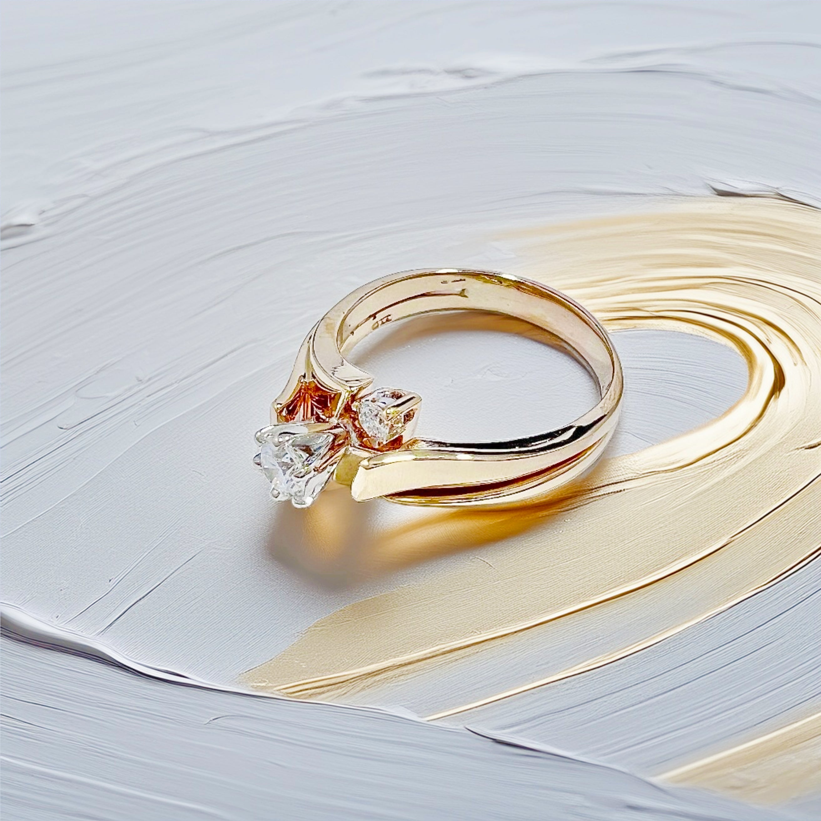 Unique 3-Stone Engagement Ring 0.25tcw