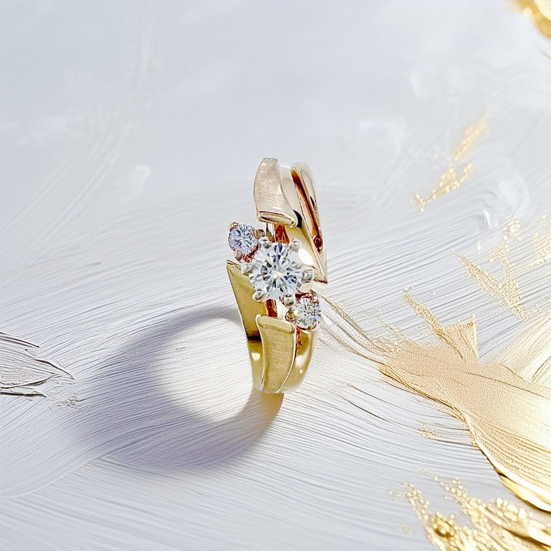 Unique 3-Stone Engagement Ring 0.25tcw