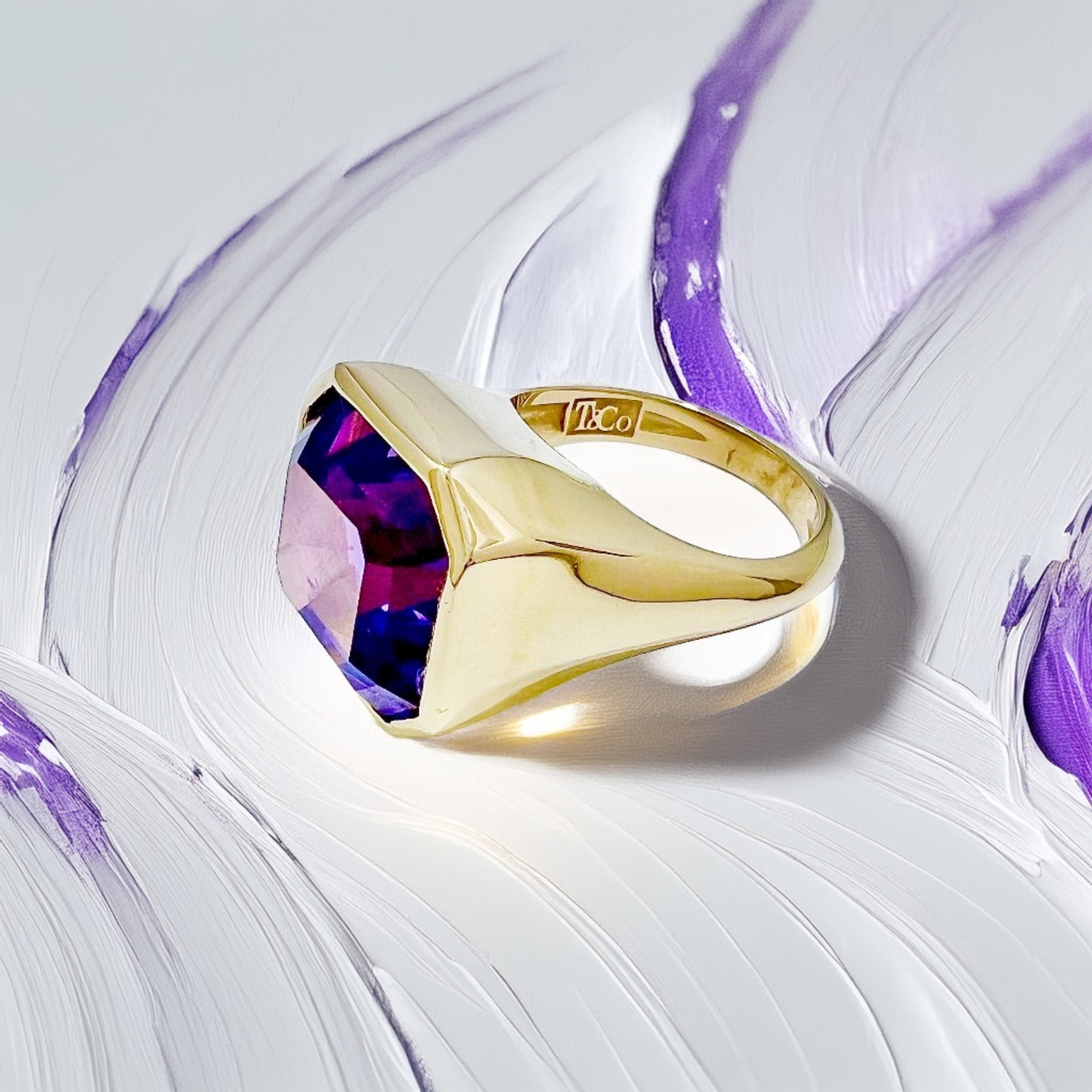 Asscher-Cut Amethyst Statement Ring