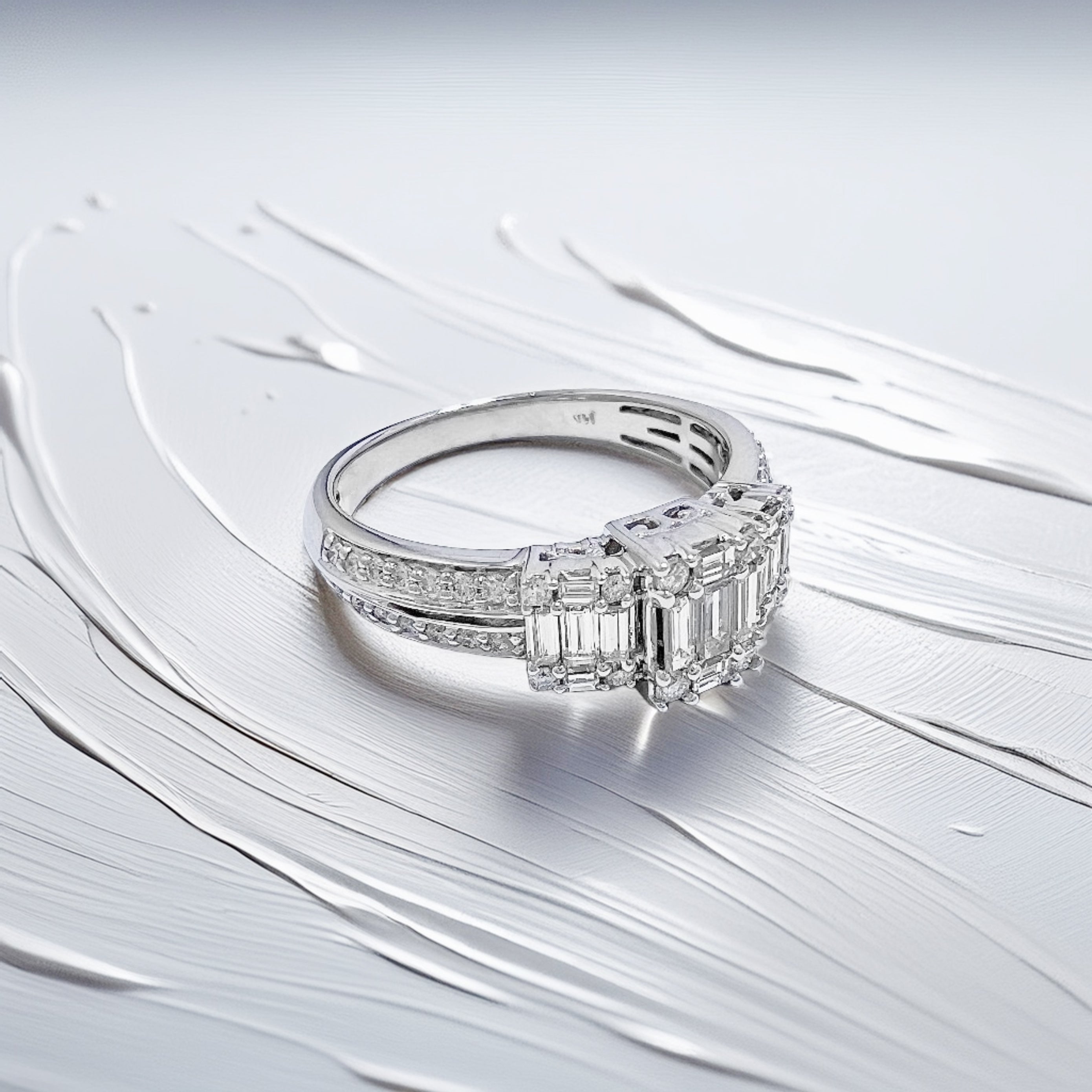 Baguette And Round Diamond Ring 0.76tcw
