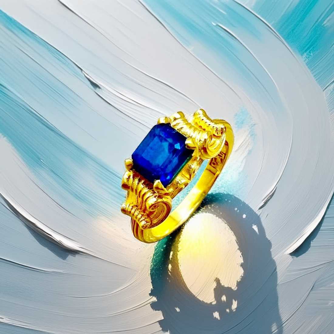 Bi-Color Blue Tourmaline Ring 1.52tcw