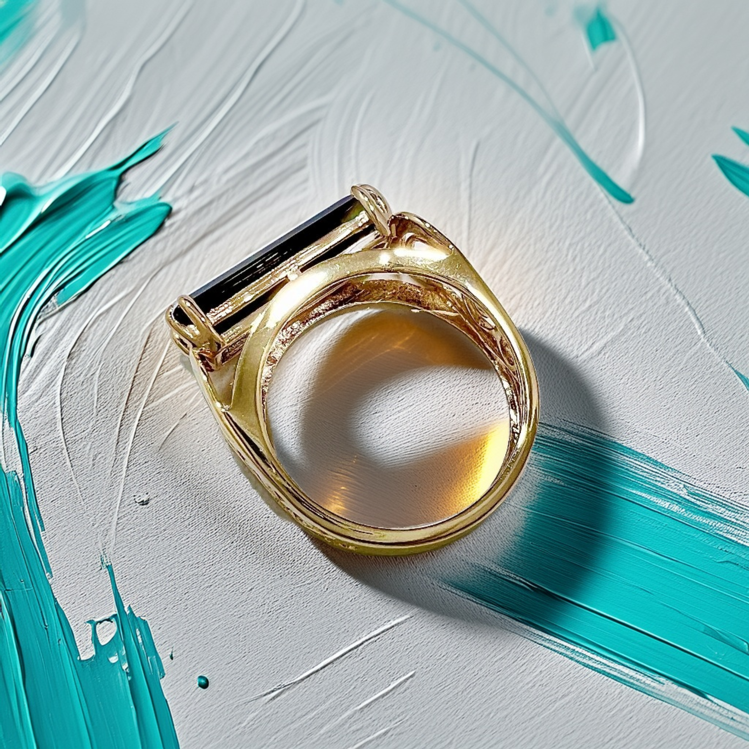 Blue-Green Tourmaline Ring | Statement Ring