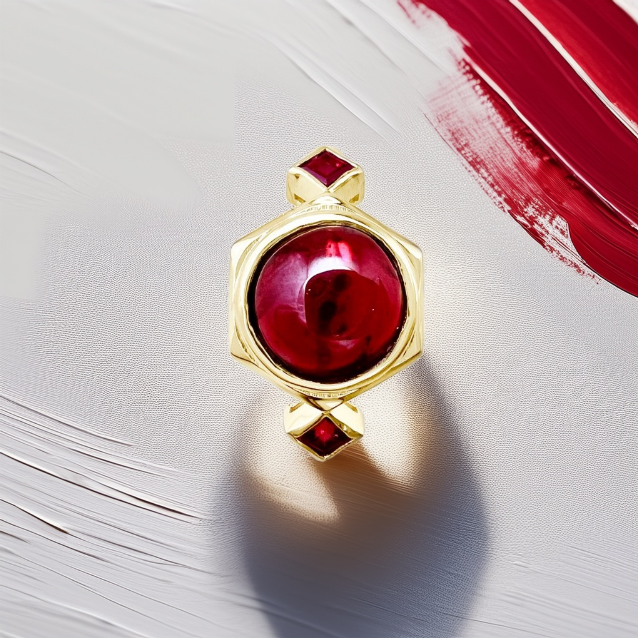 Cabochon Garnet Ring | Statement Ring