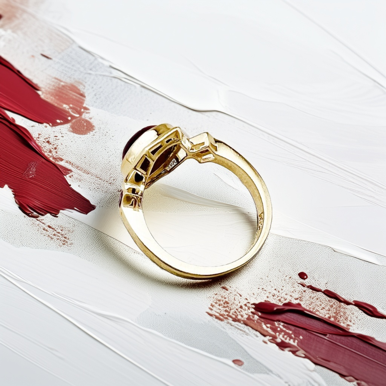 Cabochon Garnet Ring | Statement Ring