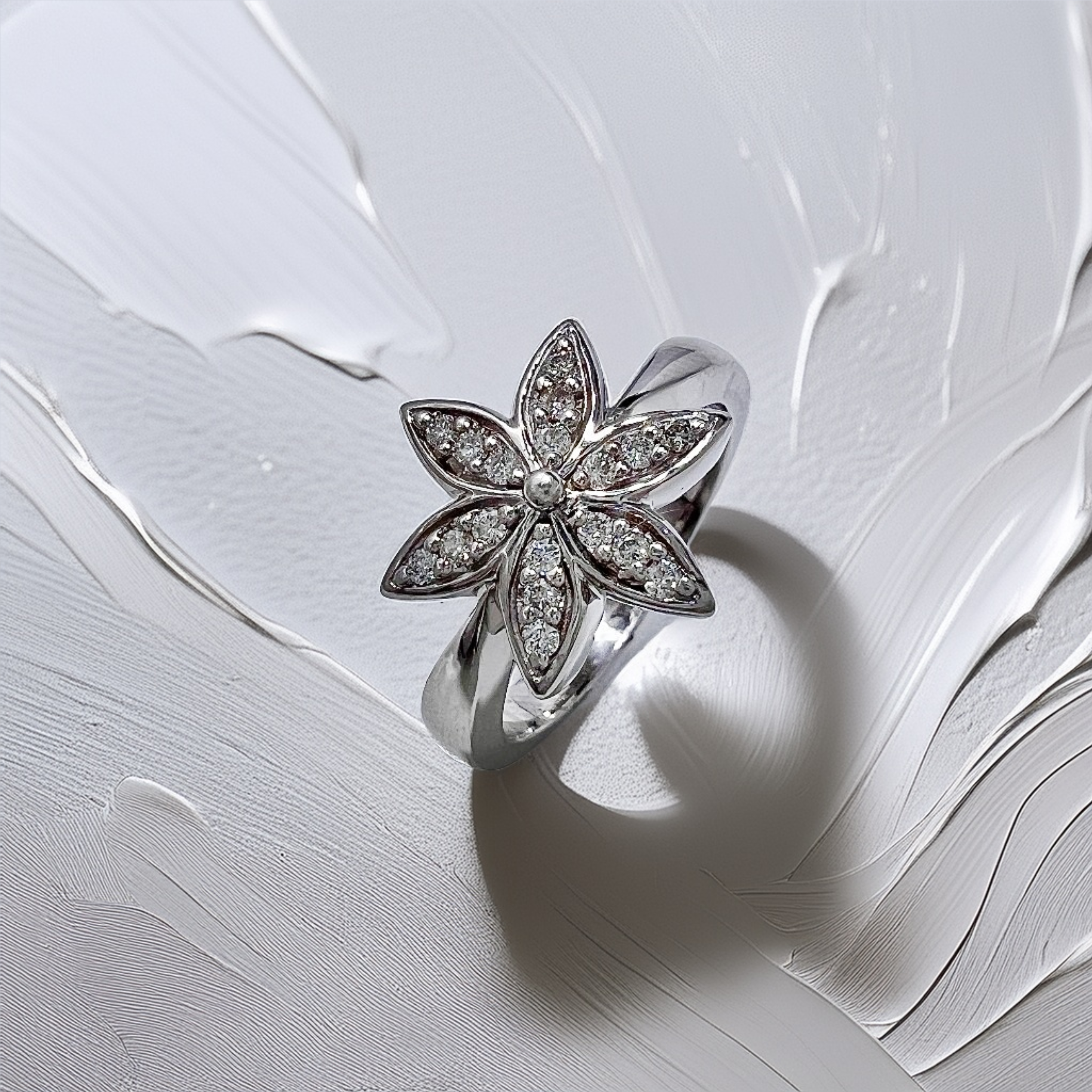 Cannabis Diamond Ring | 0.15tcw Natural Diamond Statement Piece