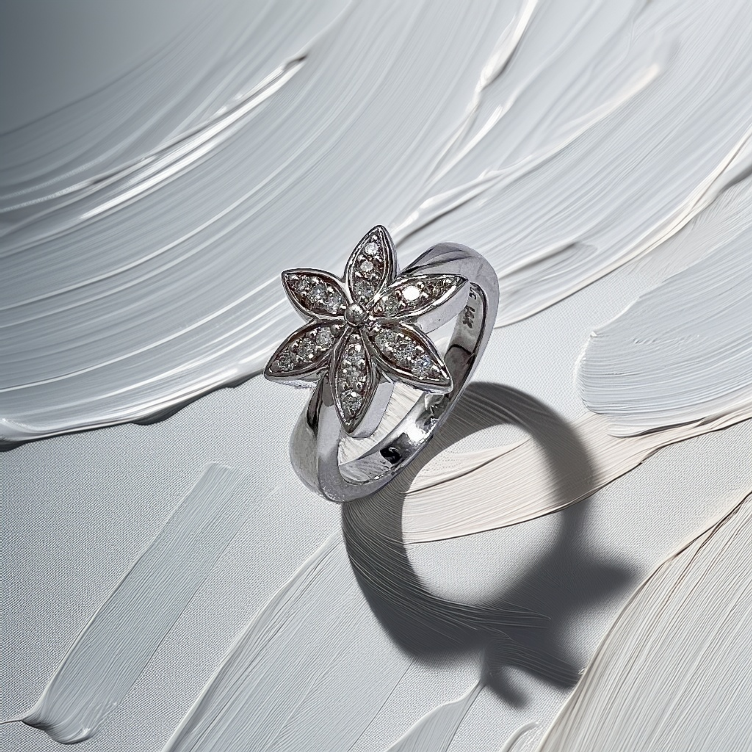 Cannabis Diamond Ring | 0.15tcw Natural Diamond Statement Piece