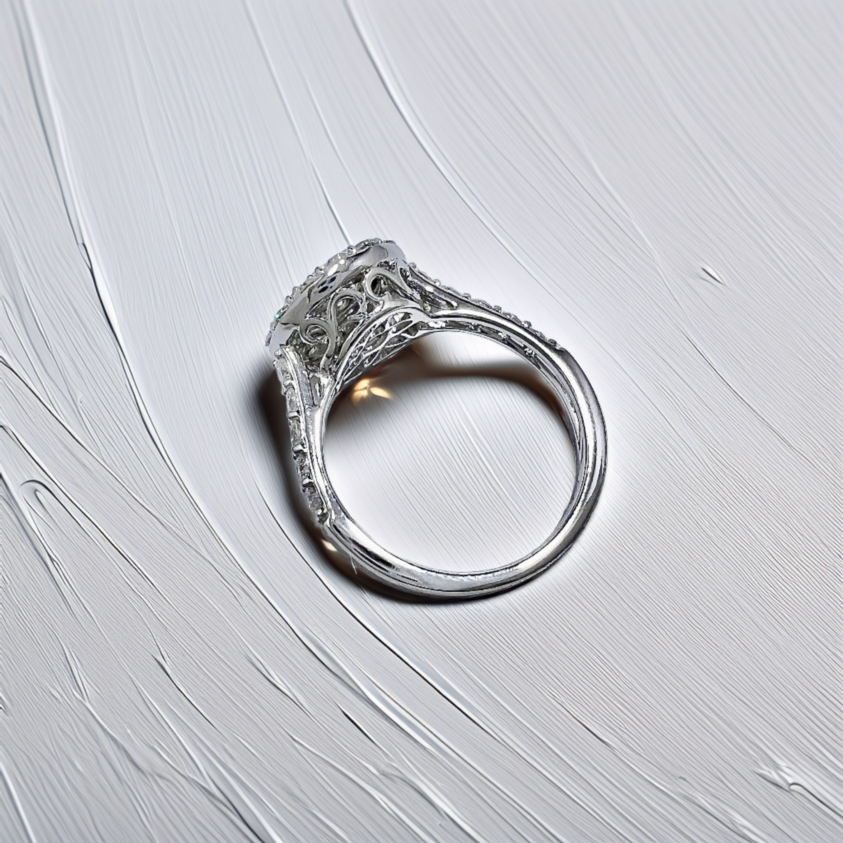 Cluster Halo Diamond Engagement Ring 1.20tcw