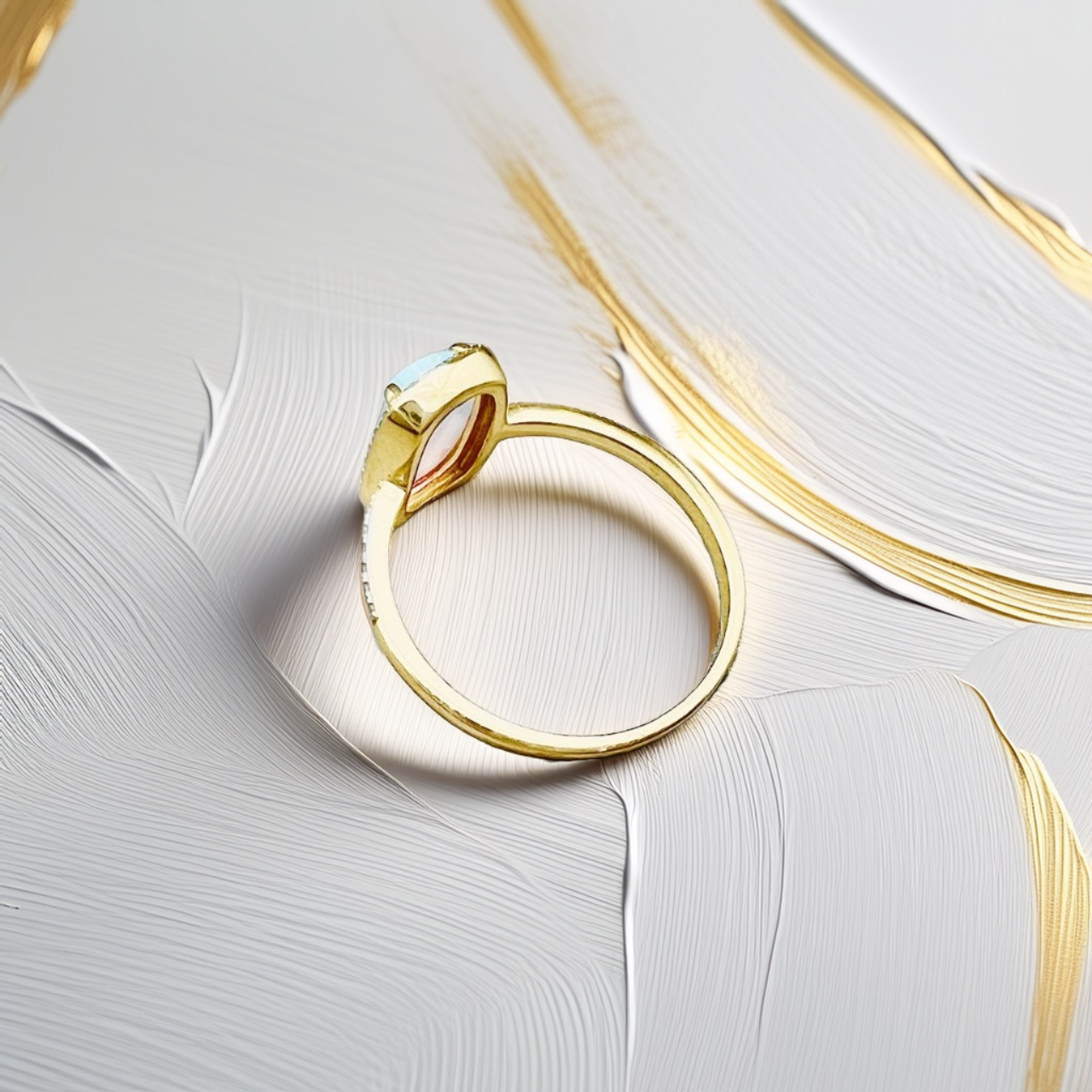 Cushion Opal Diamond Halo Ring 1.14tcw