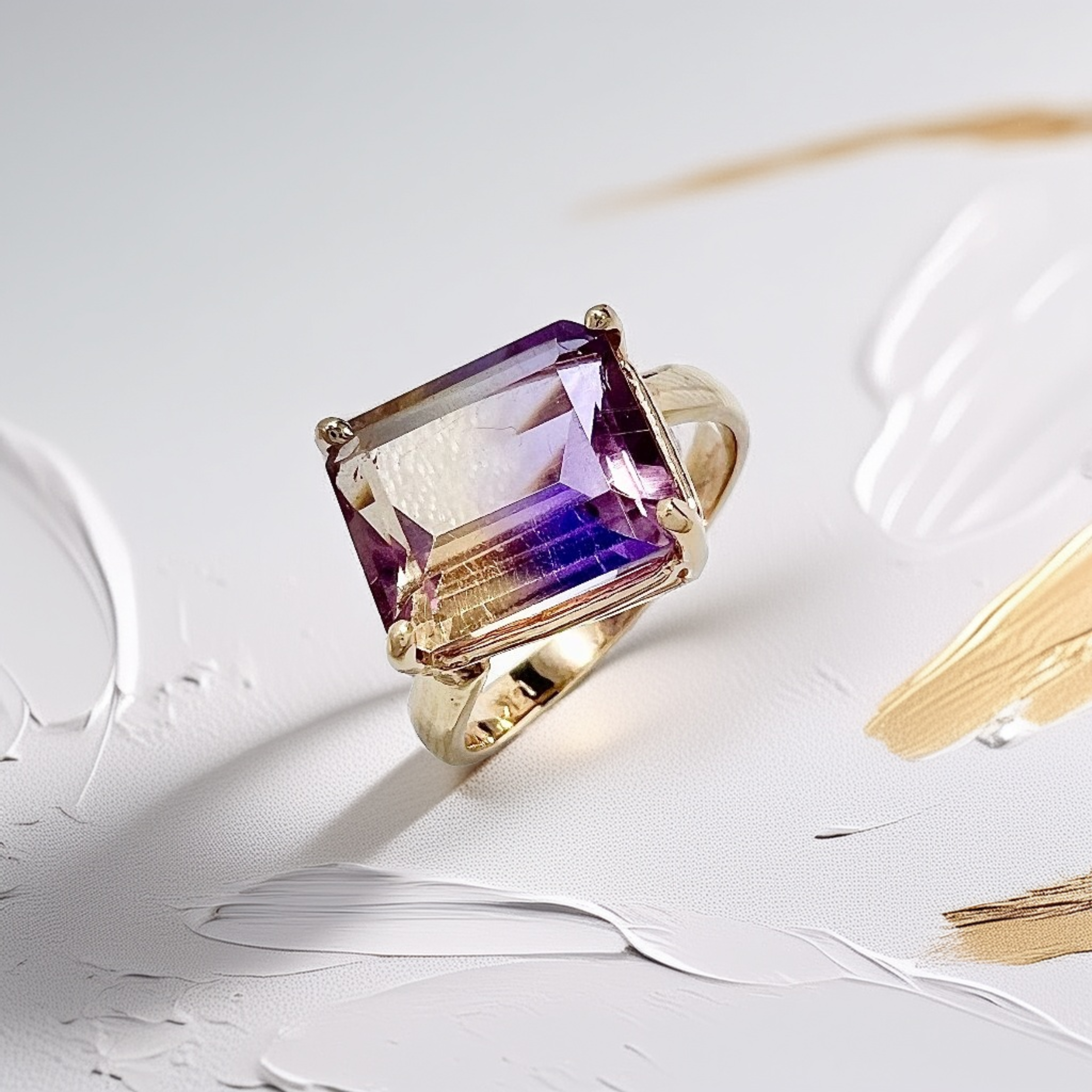 Emerald-Cut Ametrine Ring | Statement Ring