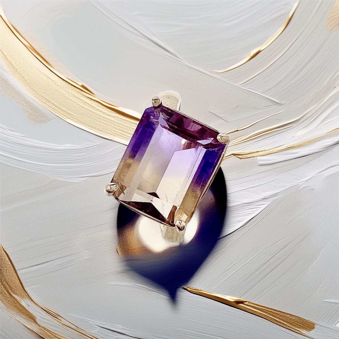 Emerald-Cut Ametrine Ring | Statement Ring