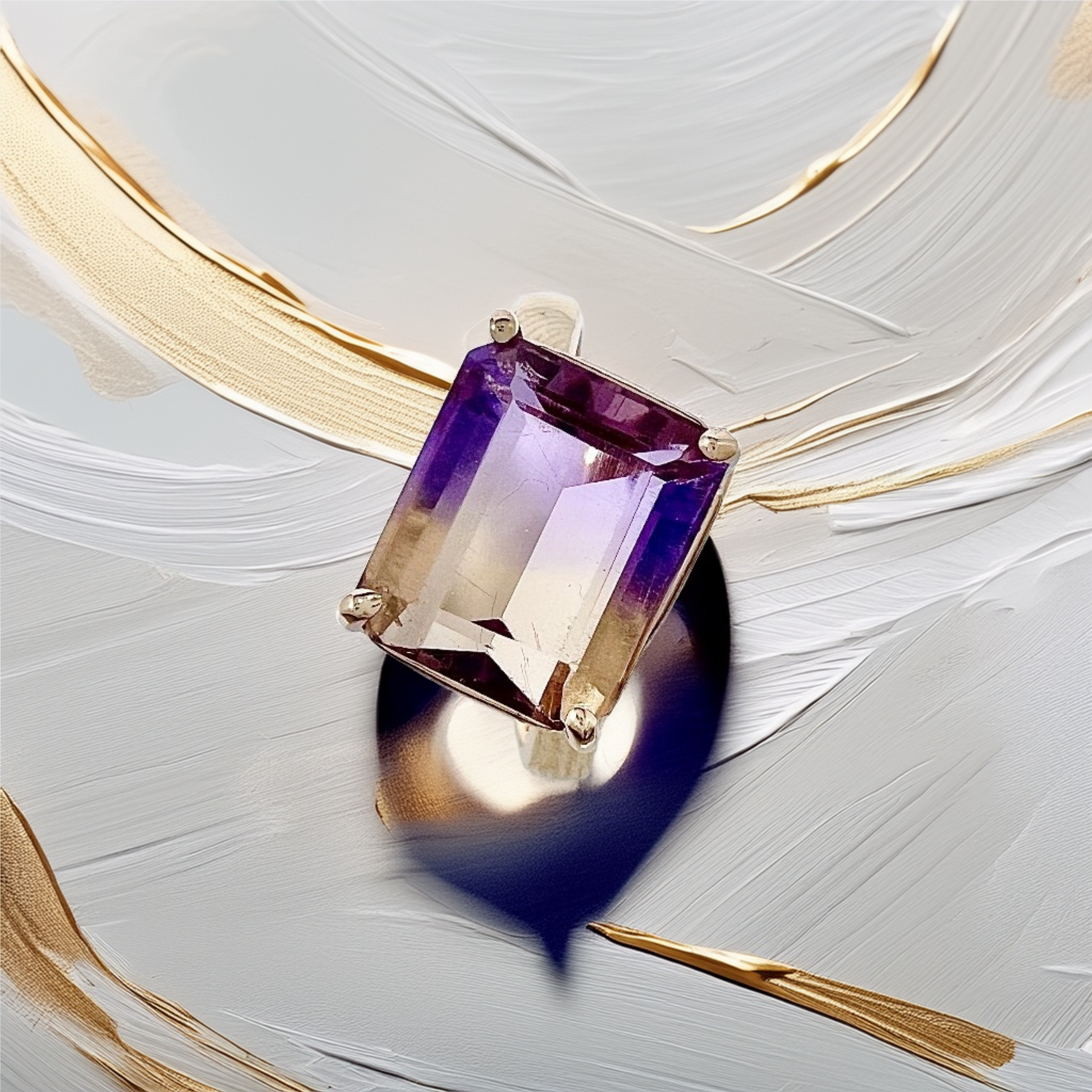 Emerald-Cut Ametrine Ring | Statement Ring
