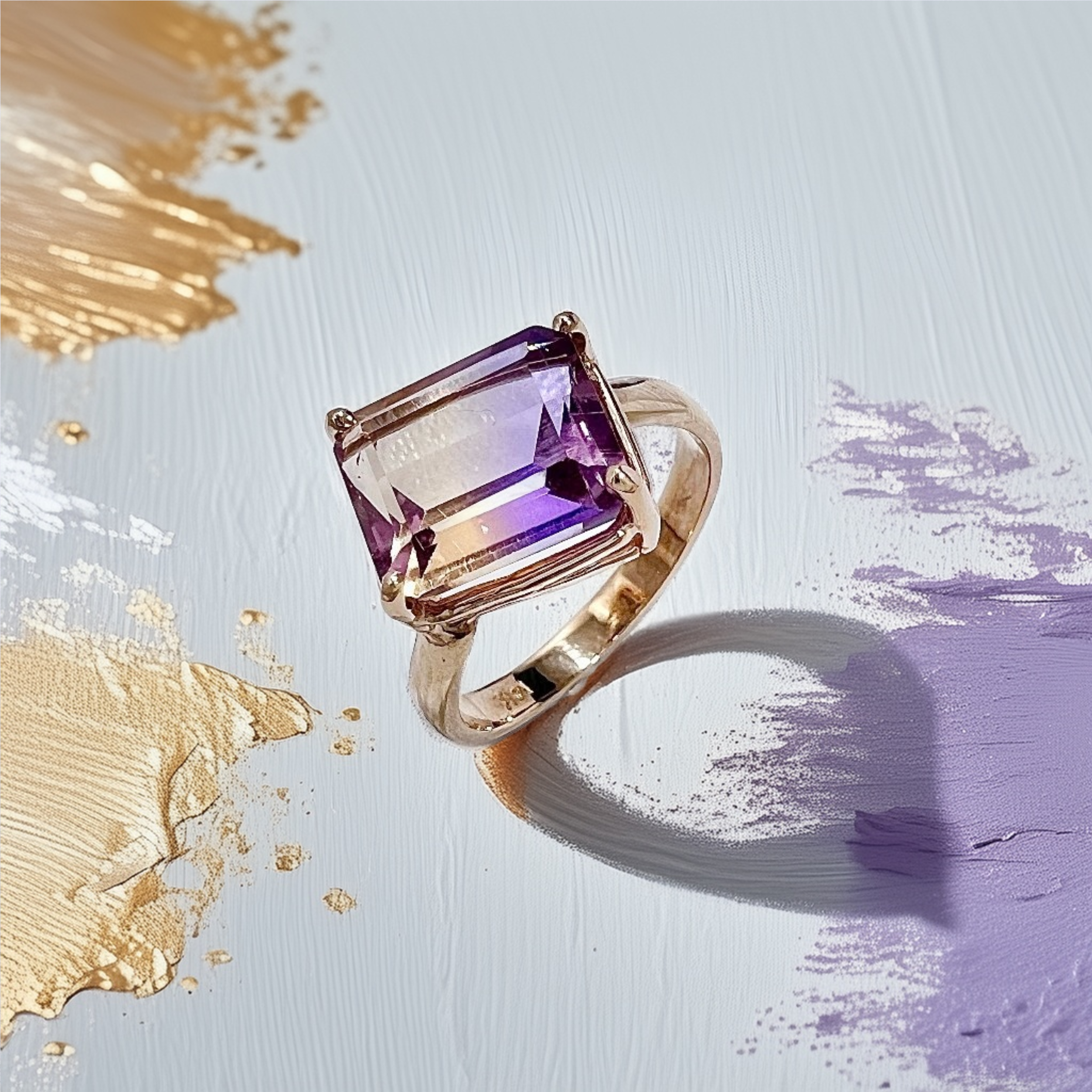 Emerald-Cut Ametrine Ring | Statement Ring