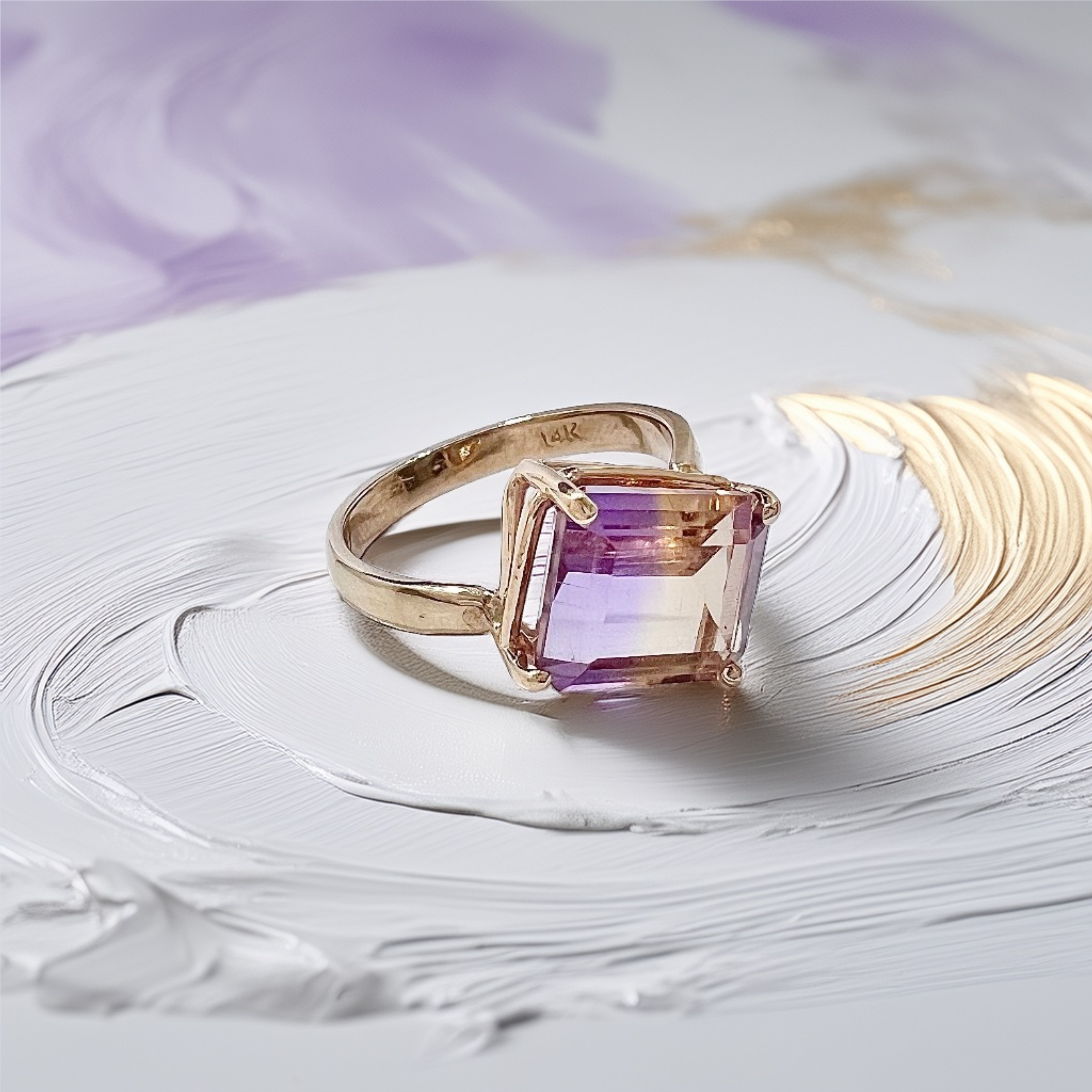Emerald-Cut Ametrine Ring | Statement Ring