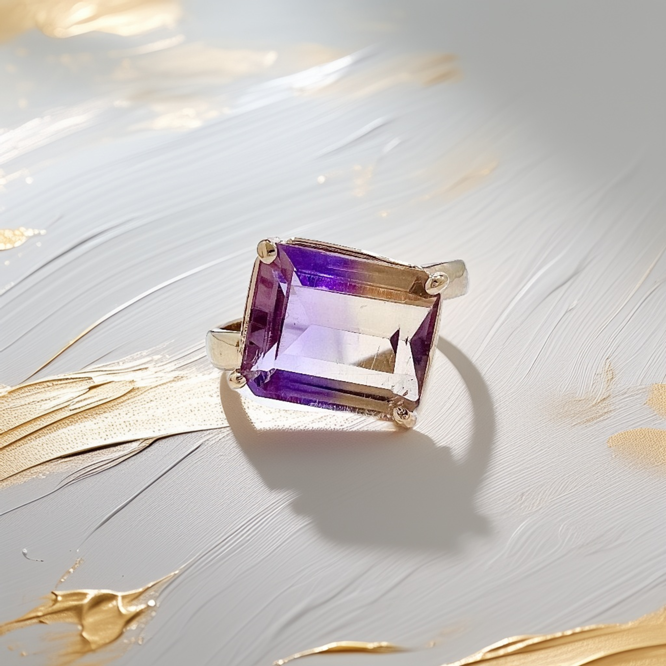 Emerald-Cut Ametrine Ring | Statement Ring