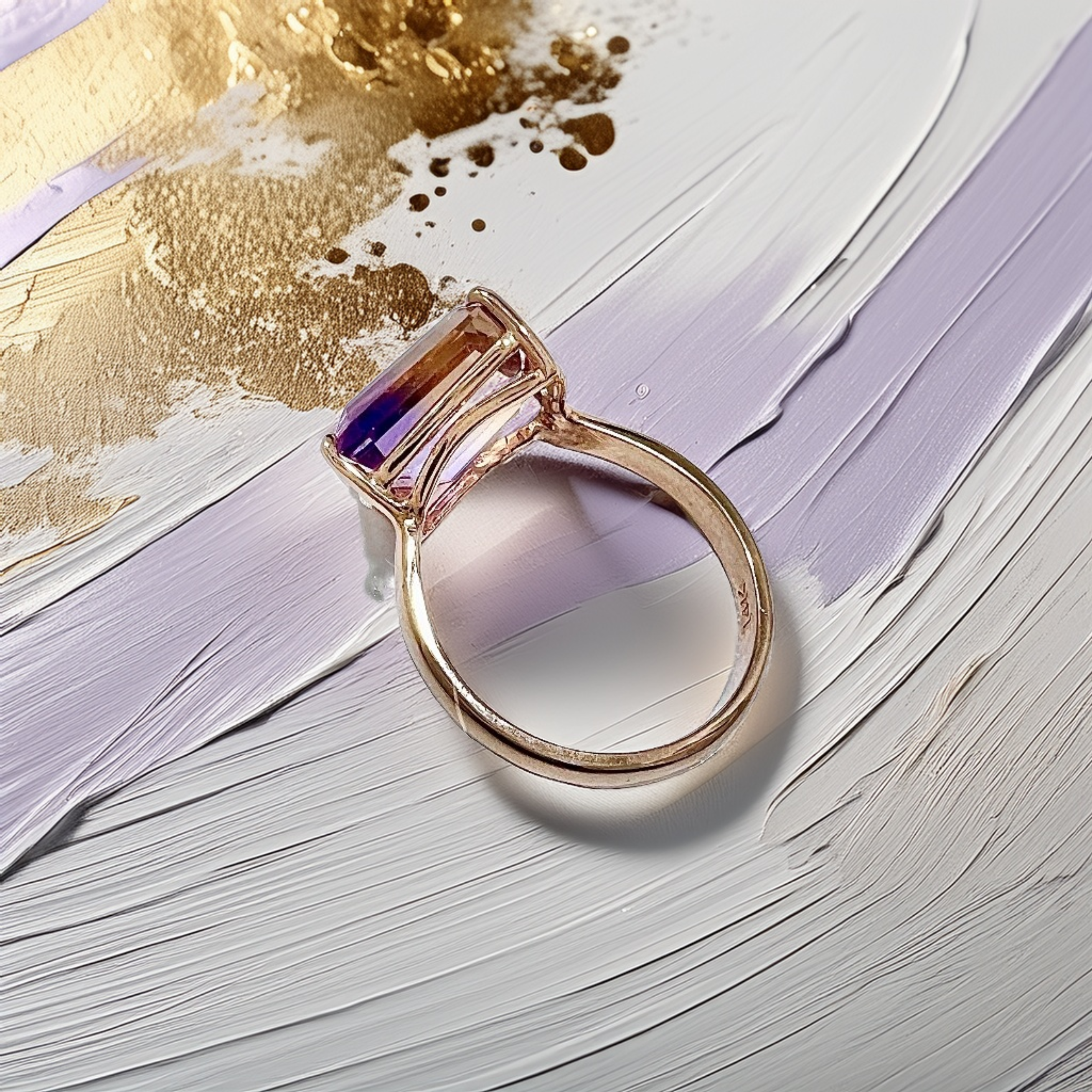 Emerald-Cut Ametrine Ring | Statement Ring