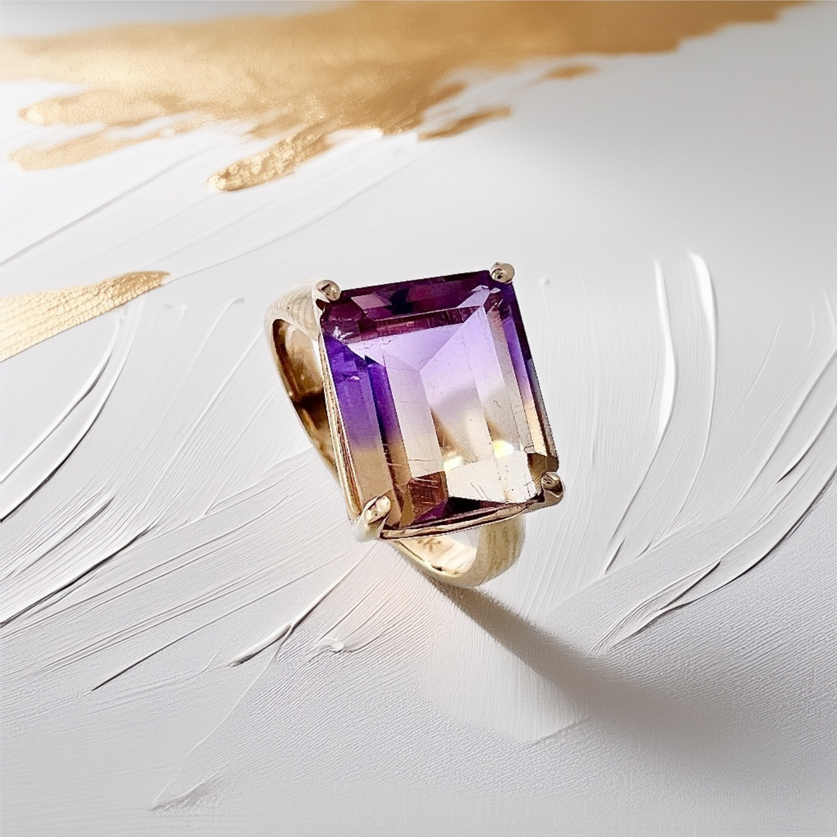 Emerald-Cut Ametrine Ring | Statement Ring