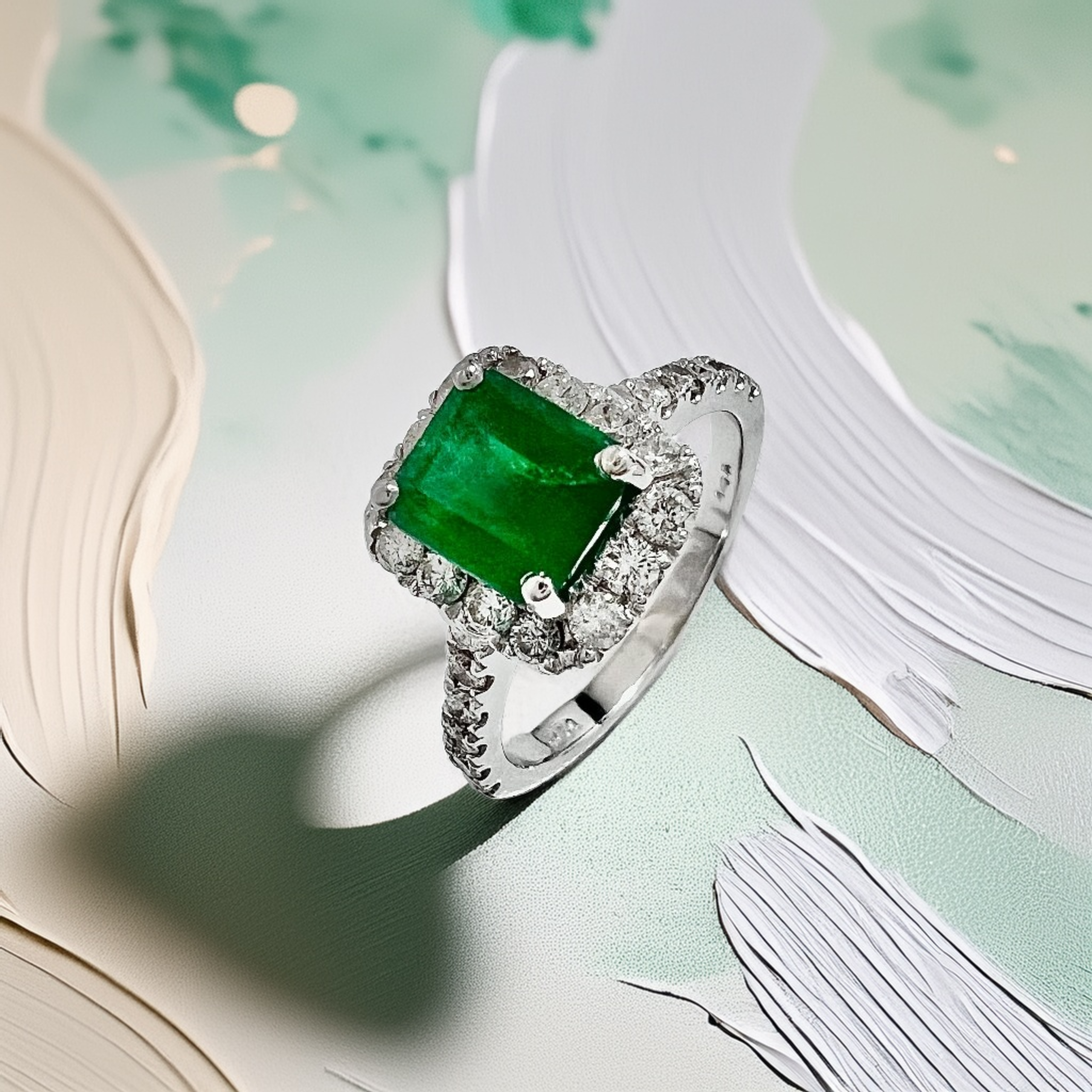 Emerald Cut Emerald Engagement Ring