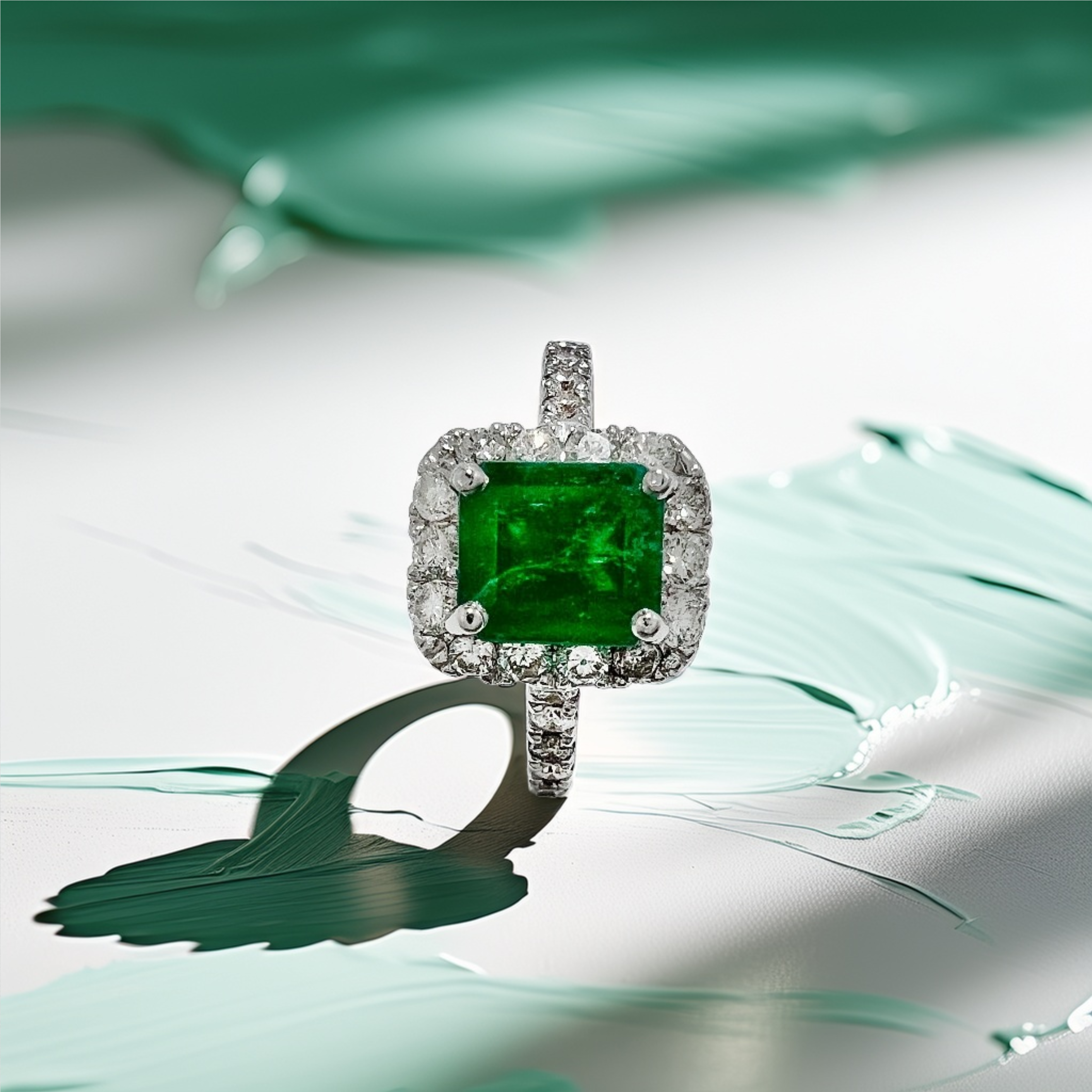 Emerald Cut Emerald Engagement Ring