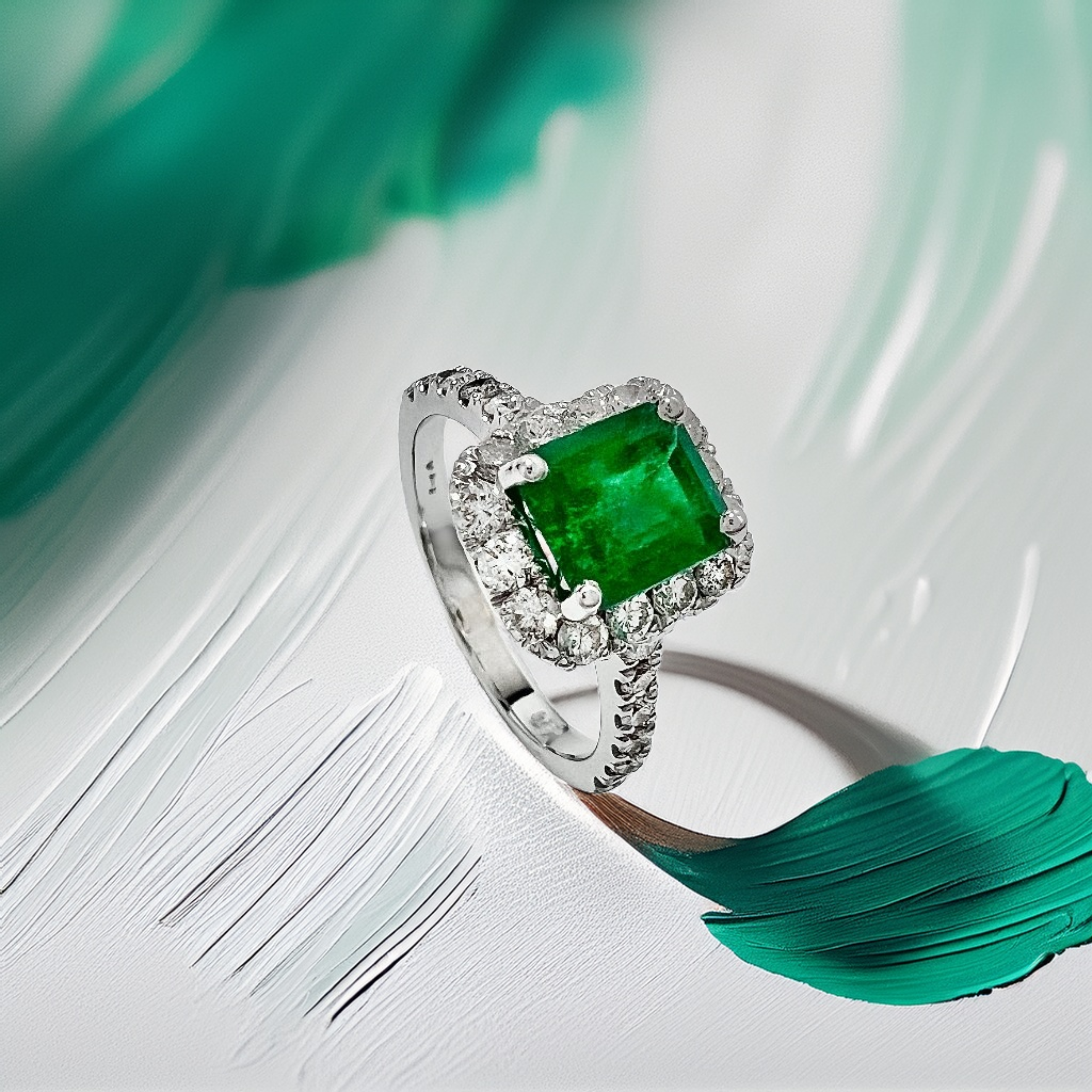 Emerald Cut Emerald Engagement Ring