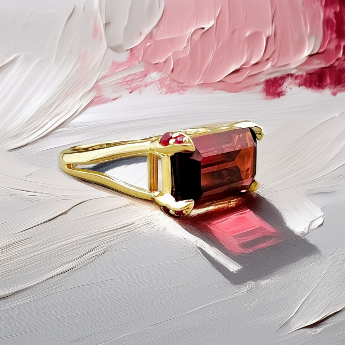 Emerald-Cut Pink Tourmaline Ring 4.28tcw