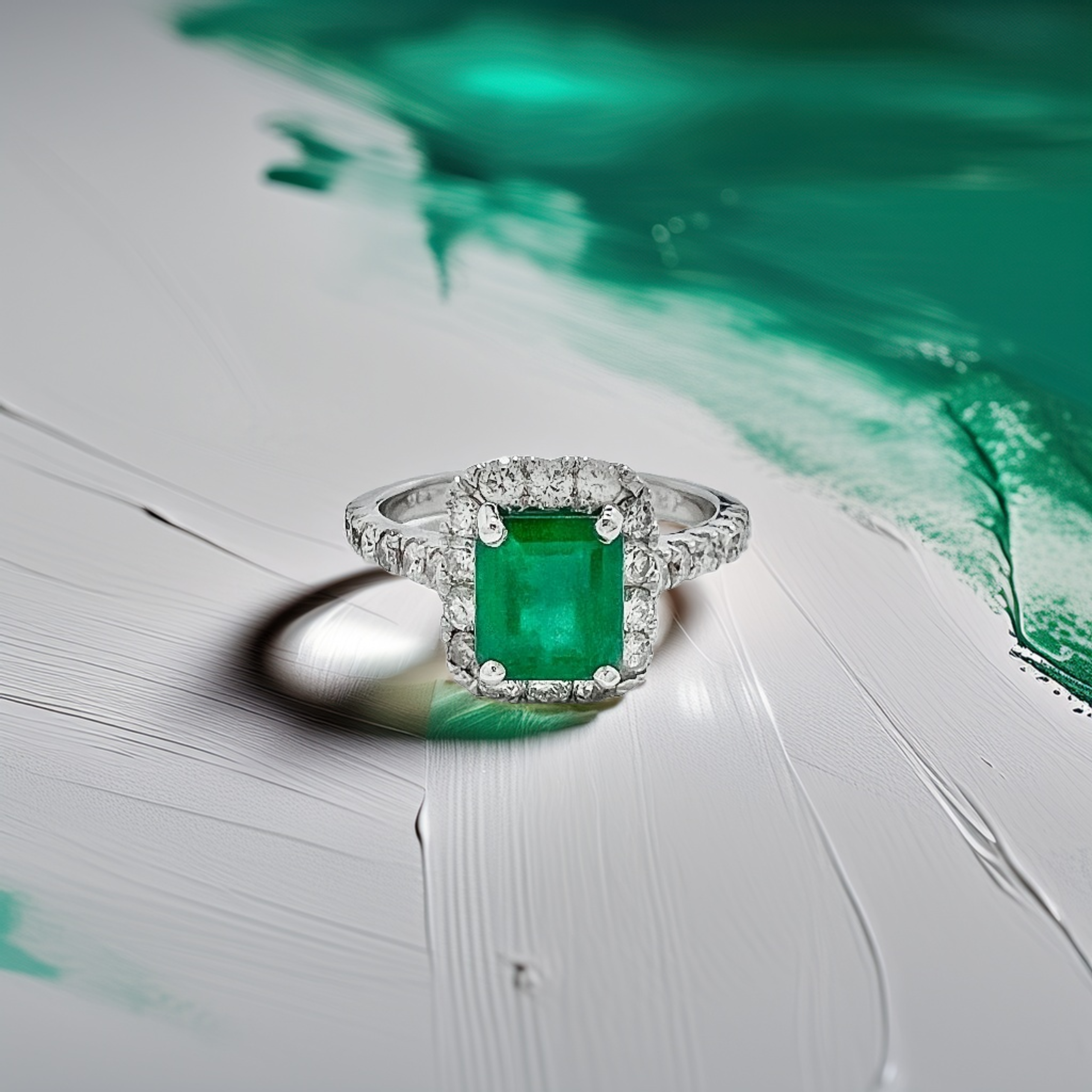 Emerald Cut Emerald Engagement Ring