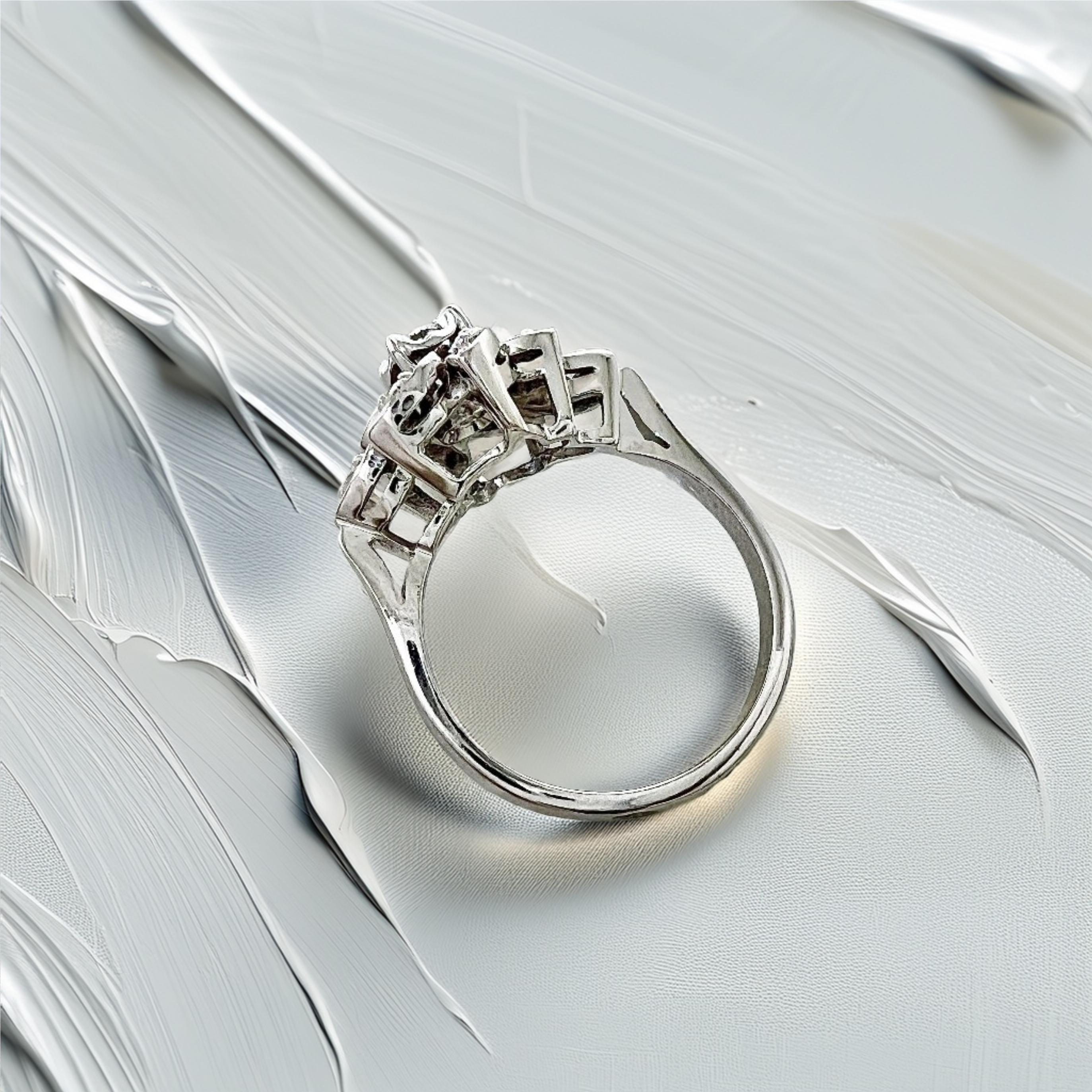 Floral Inspired Diamond Ring White Gold 0.15tcw