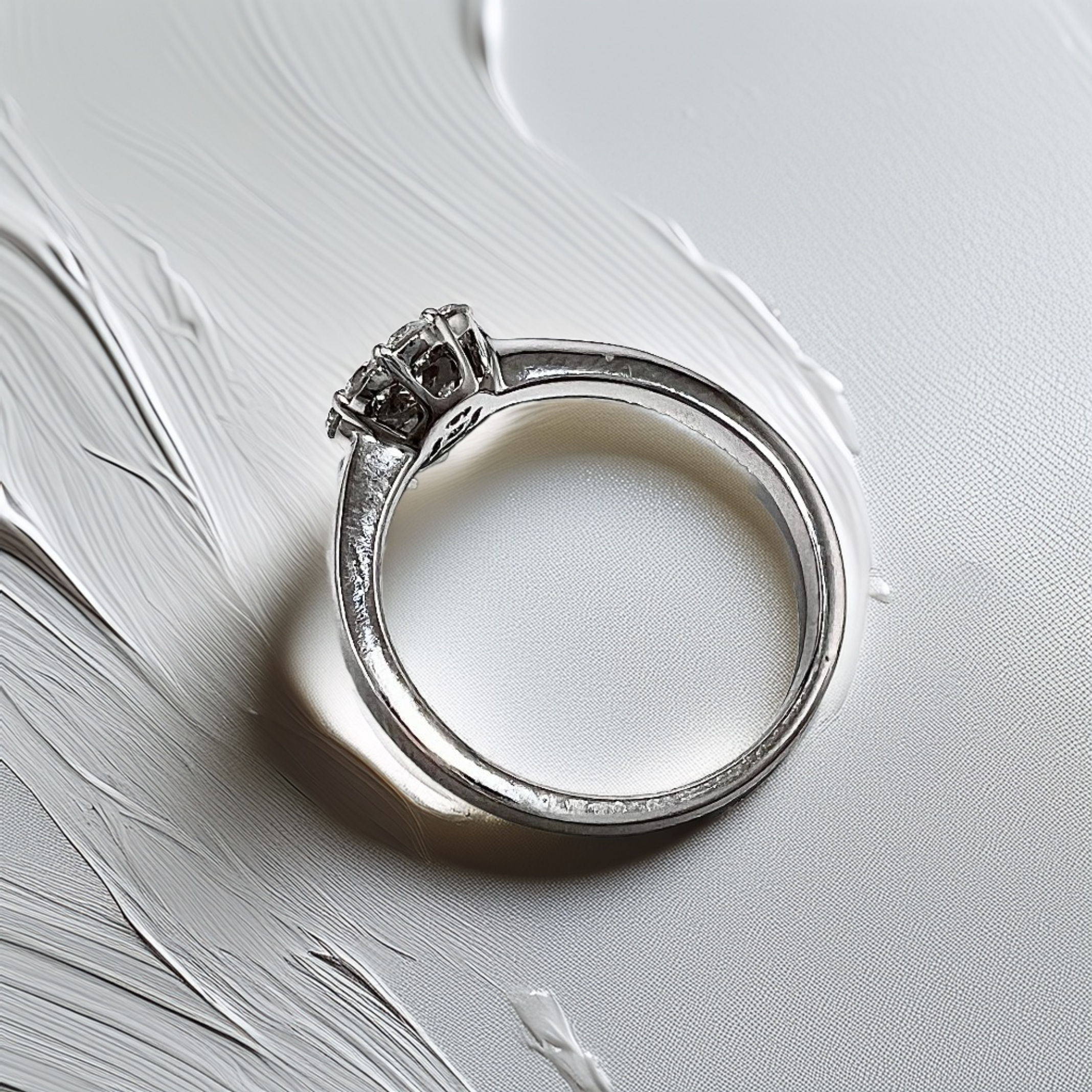 Flower Cluster Diamond Engagement Ring White Gold 0.44tcw