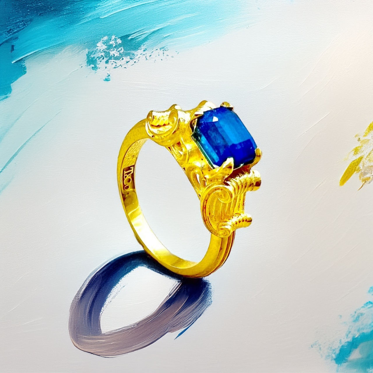 Bi-Color Blue Tourmaline Ring 1.52tcw