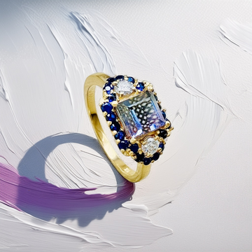 Purple Blue Tourmaline Ring Sapphire