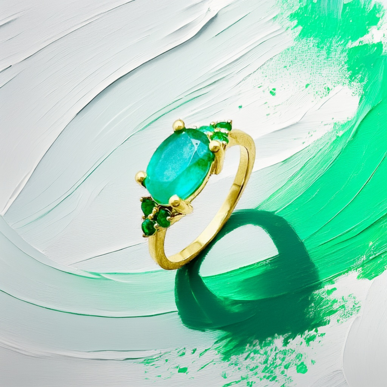 Oval Emerald Ring 18kt 1.81tcw