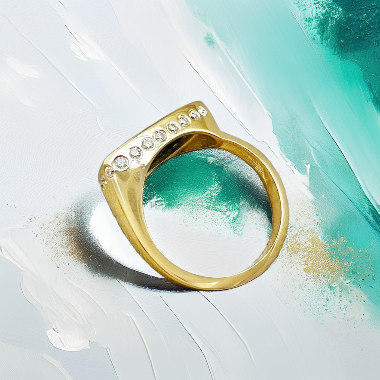 Spear-Cut Green Tourmaline Ring 3.92tcw