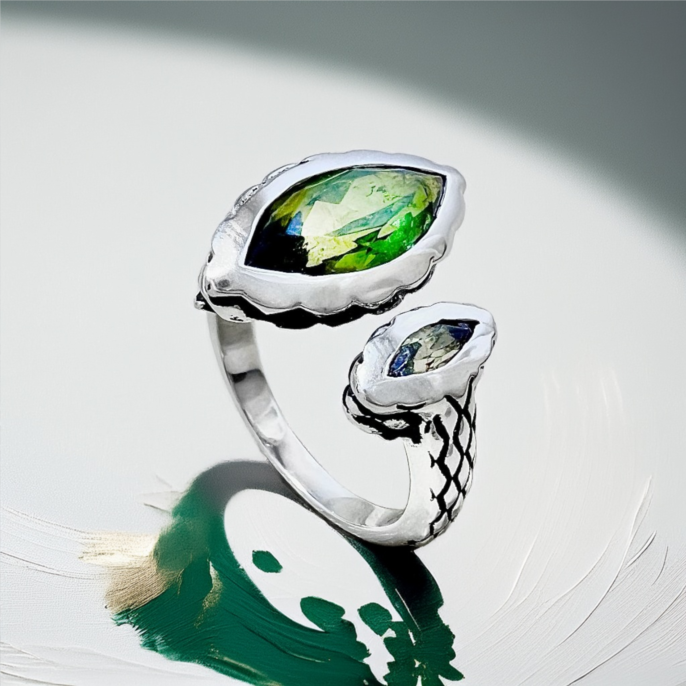 Serpents Eye Of Life | Tourmaline Statement Ring