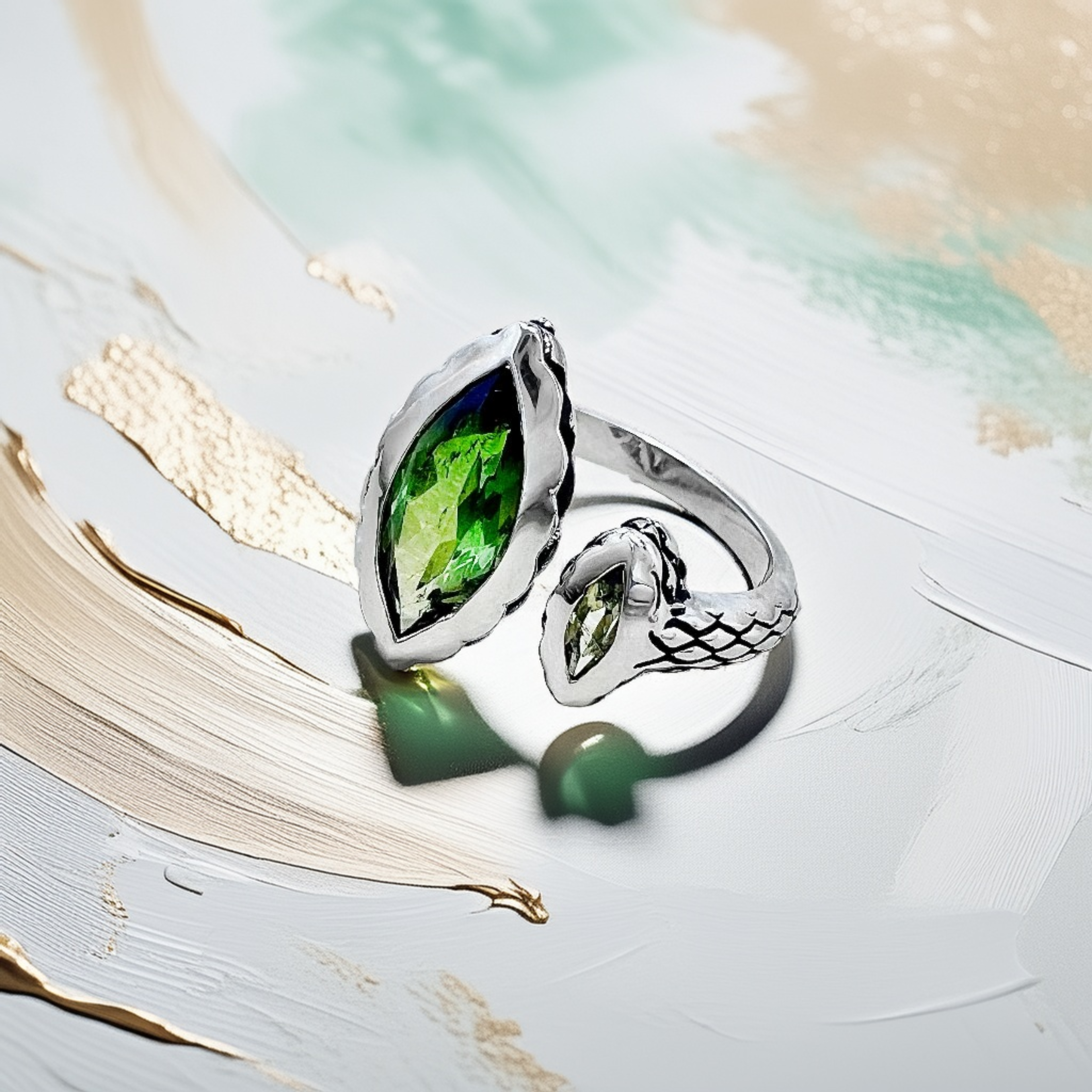 Serpents Eye Of Life | Tourmaline Statement Ring