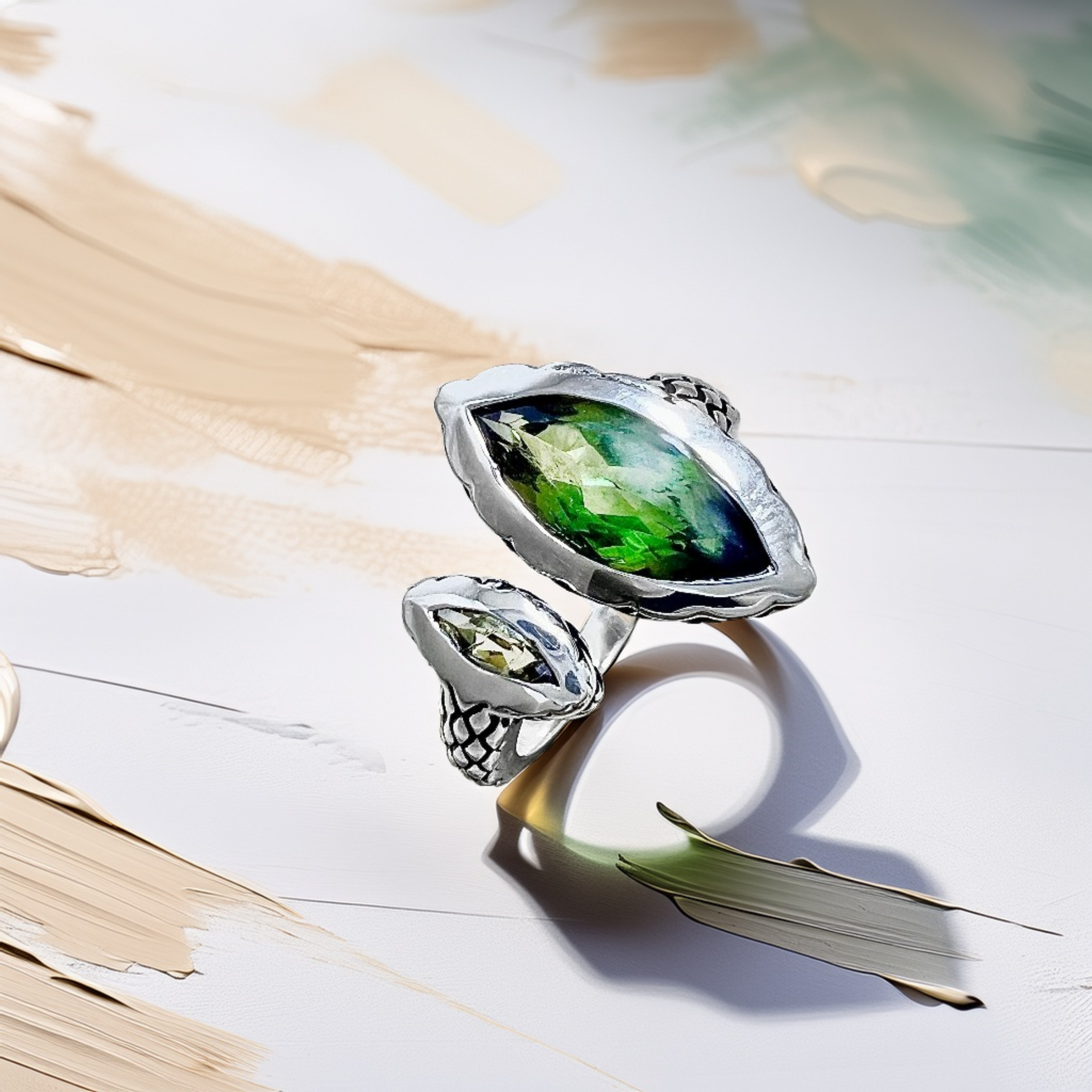 Serpents Eye Of Life | Tourmaline Statement Ring