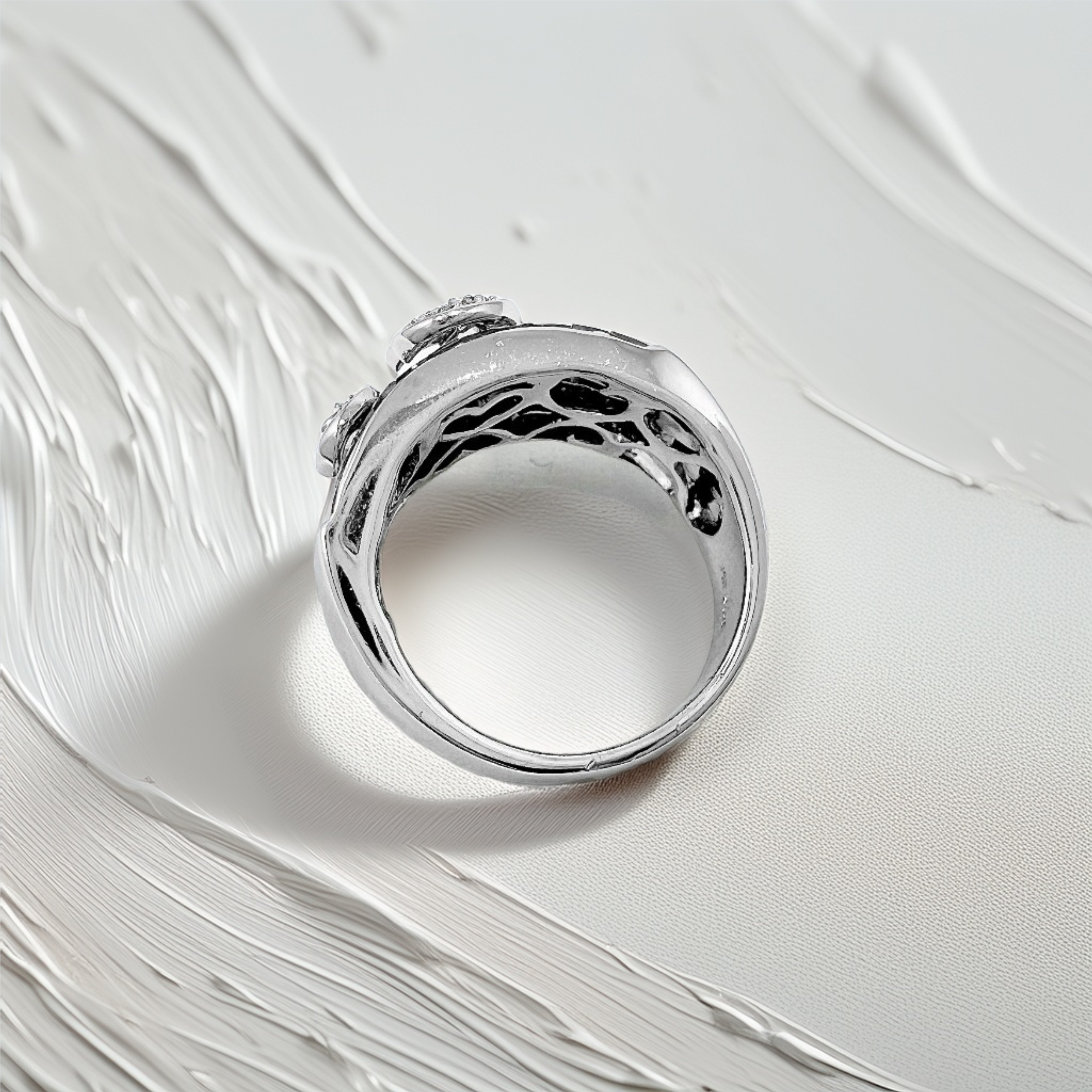 Champagne Diamond Floral Cocktail Ring 2.50tcw