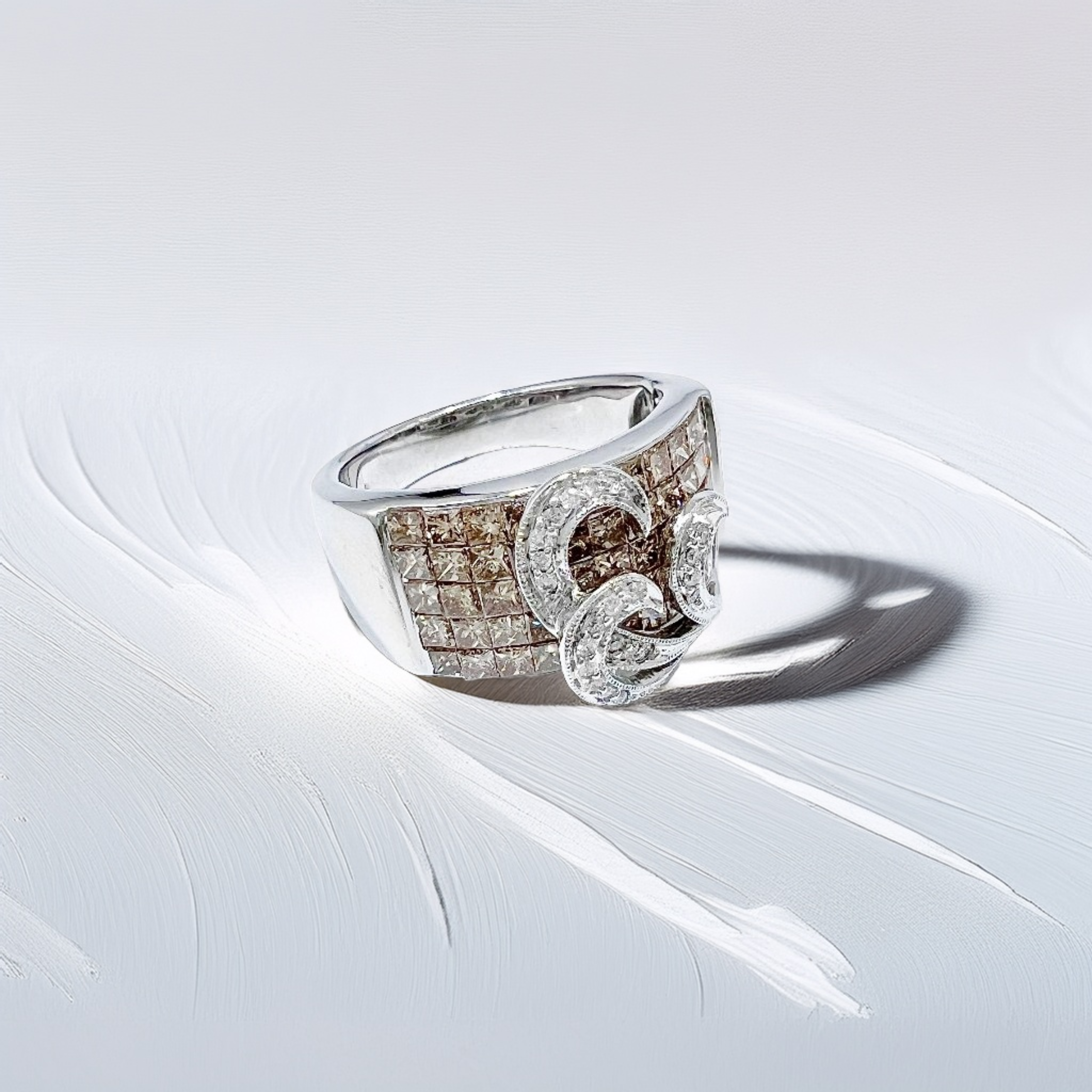 Champagne Diamond Floral Cocktail Ring 2.50tcw