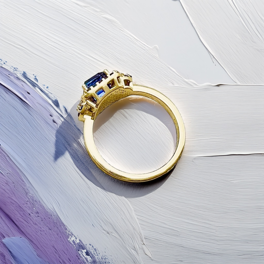 Purple Blue Tourmaline Ring Sapphire