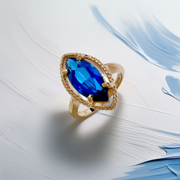 Marquise Blue Topaz Ring | Statement Ring