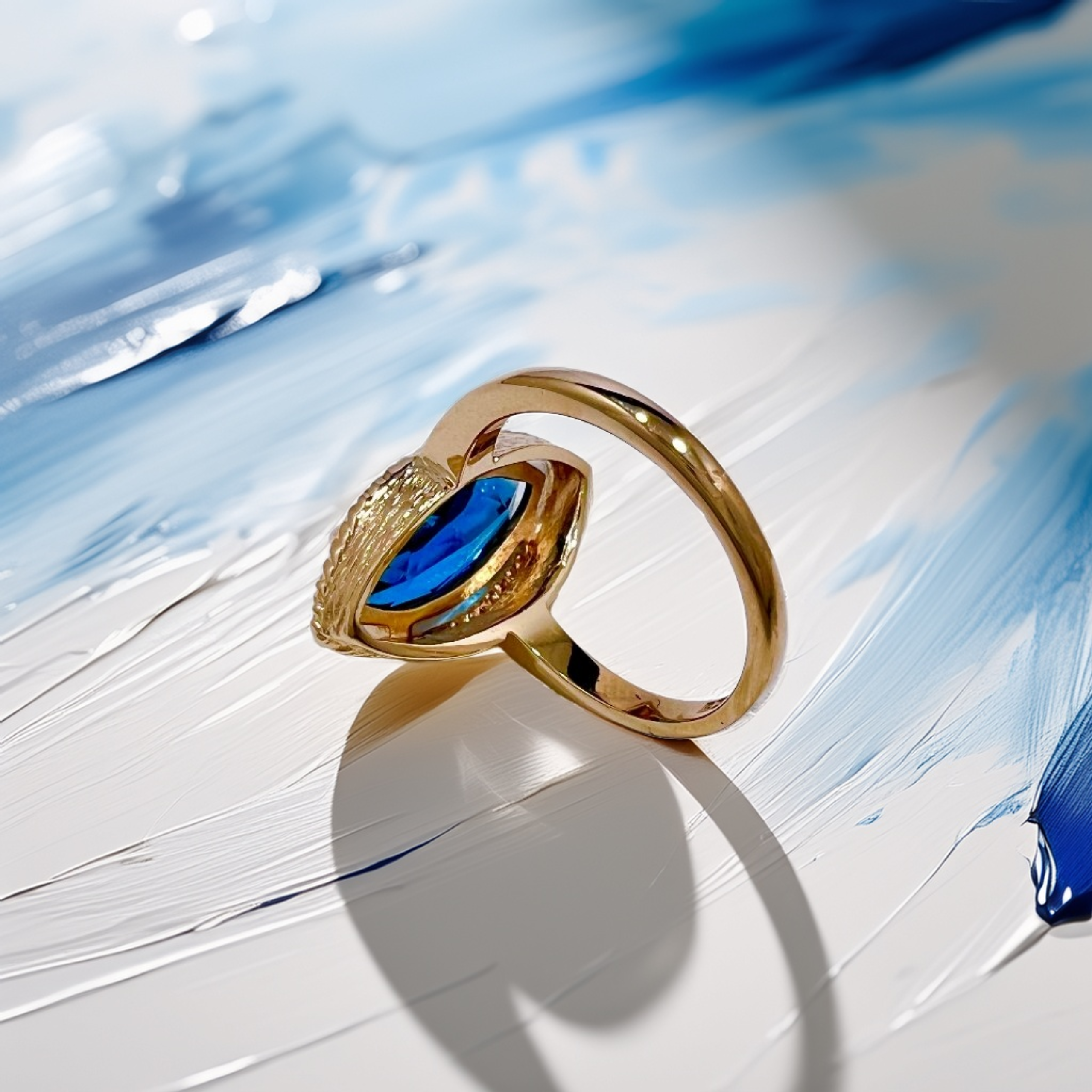 Marquise Blue Topaz Ring | Statement Ring