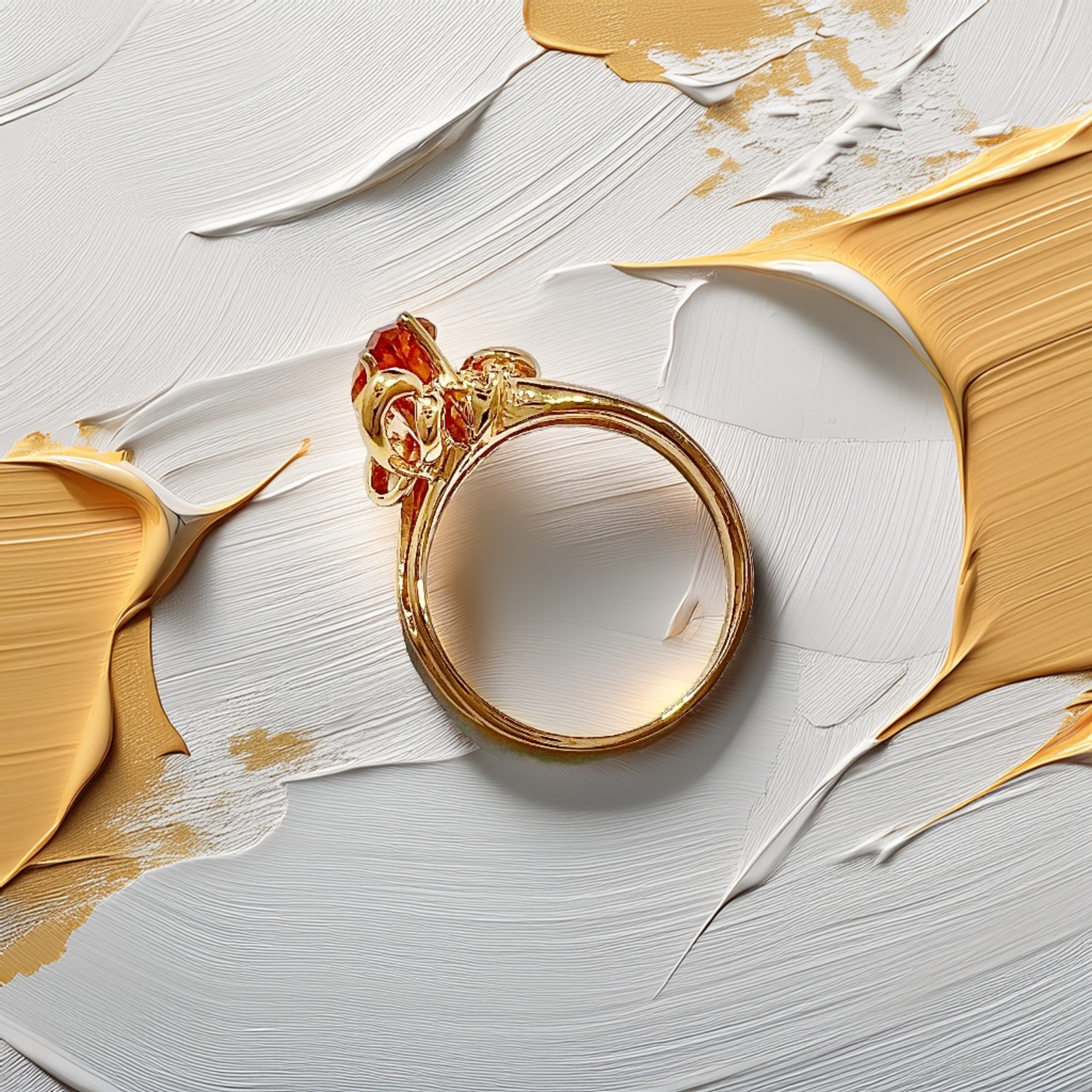 Marquise Citrine Diamond Ring