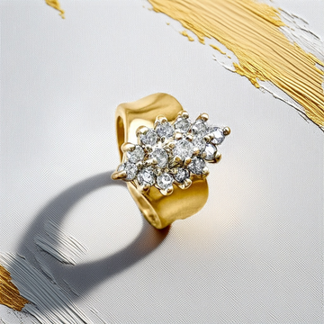 Marquise-Shape Cluster Diamond Ring