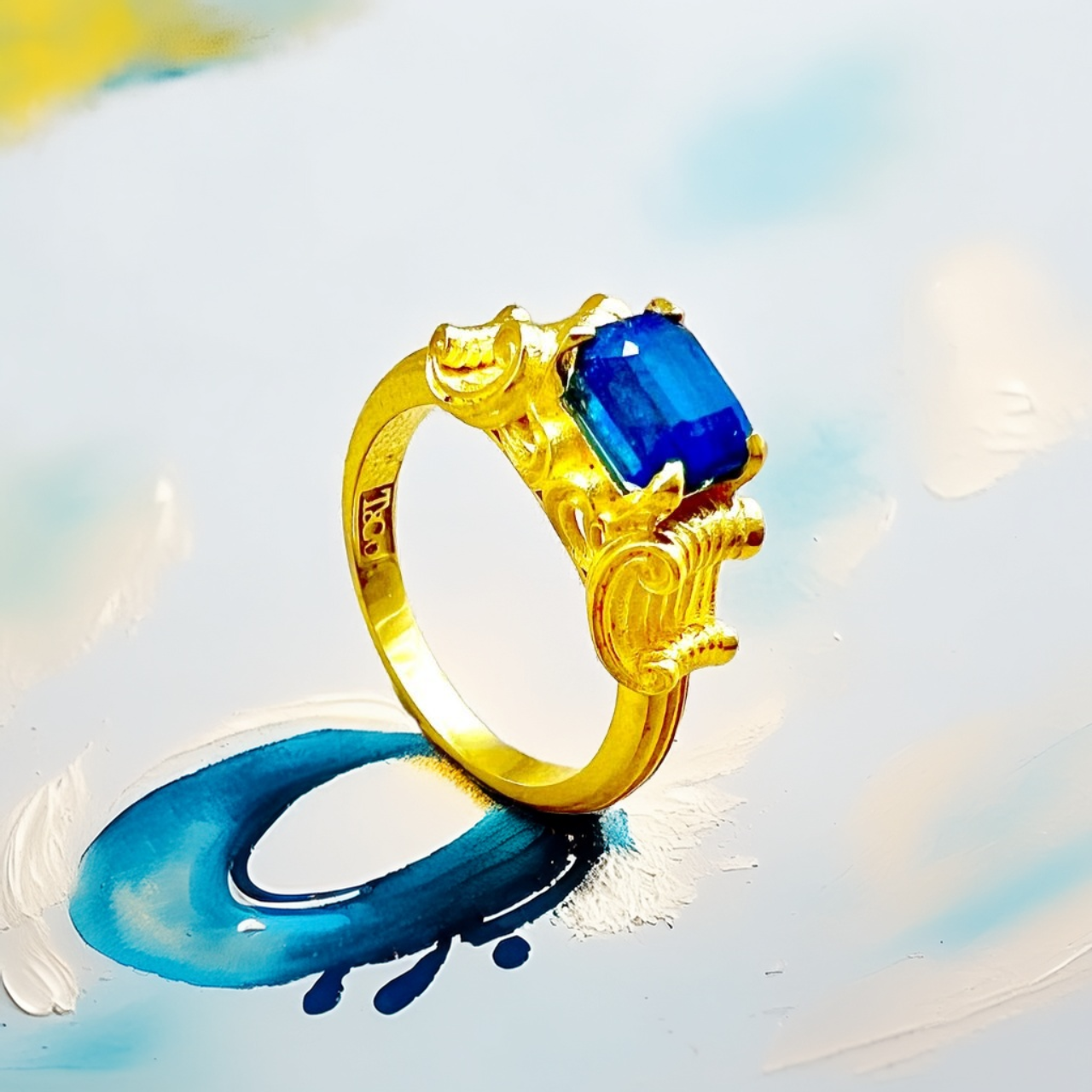 Bi-Color Blue Tourmaline Ring 1.52tcw