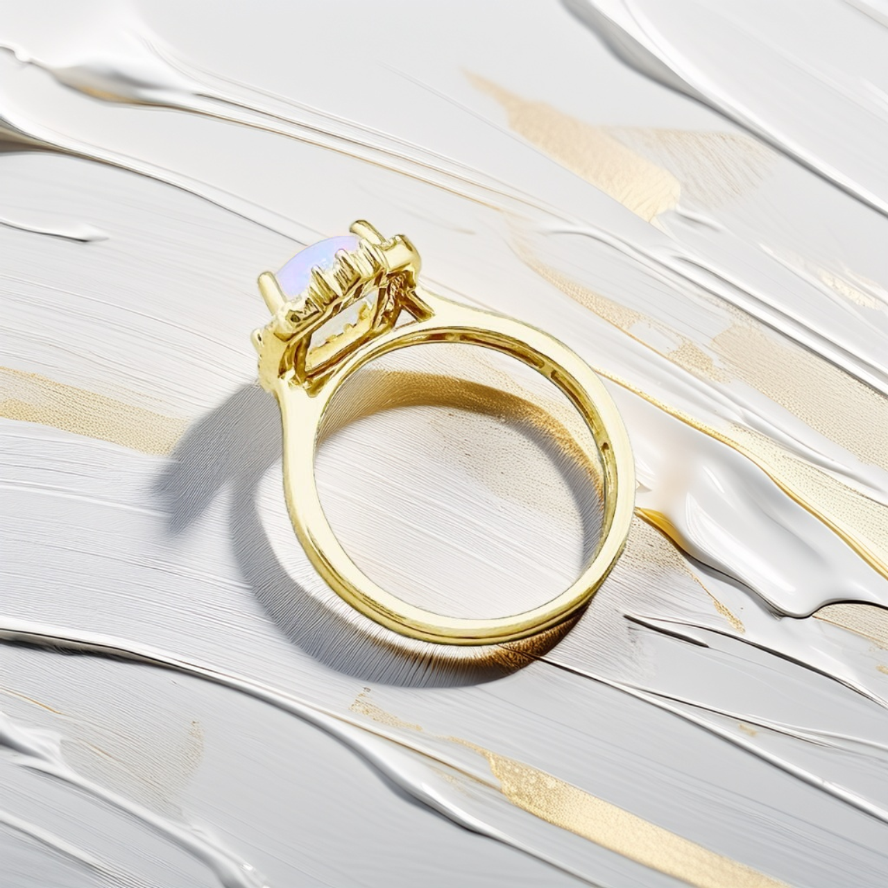 Opal Diamond Halo Ring 1.61tcw