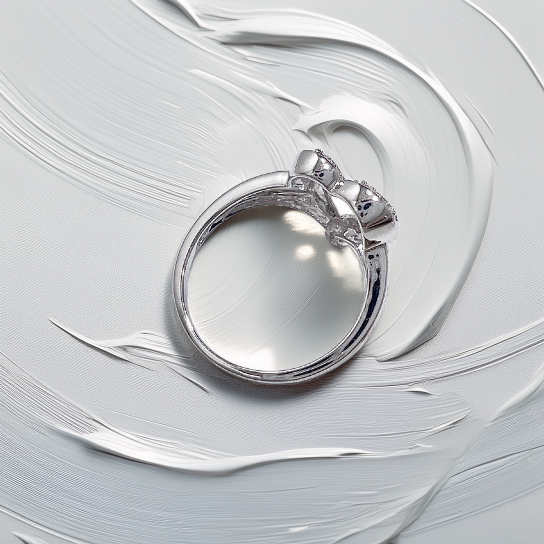 Open Heart Diamond Ring 0.05tcw