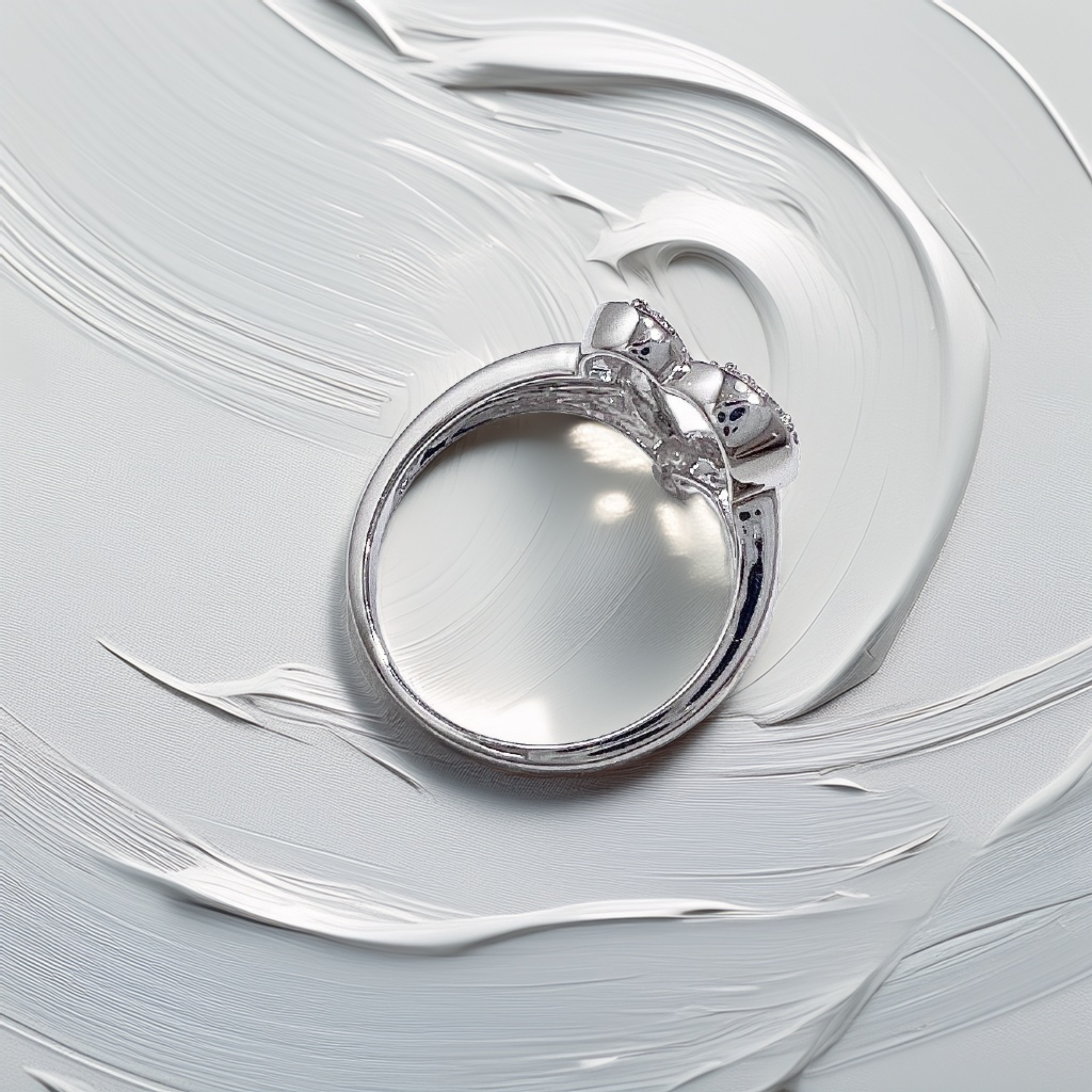 Open Heart Diamond Ring 0.05tcw